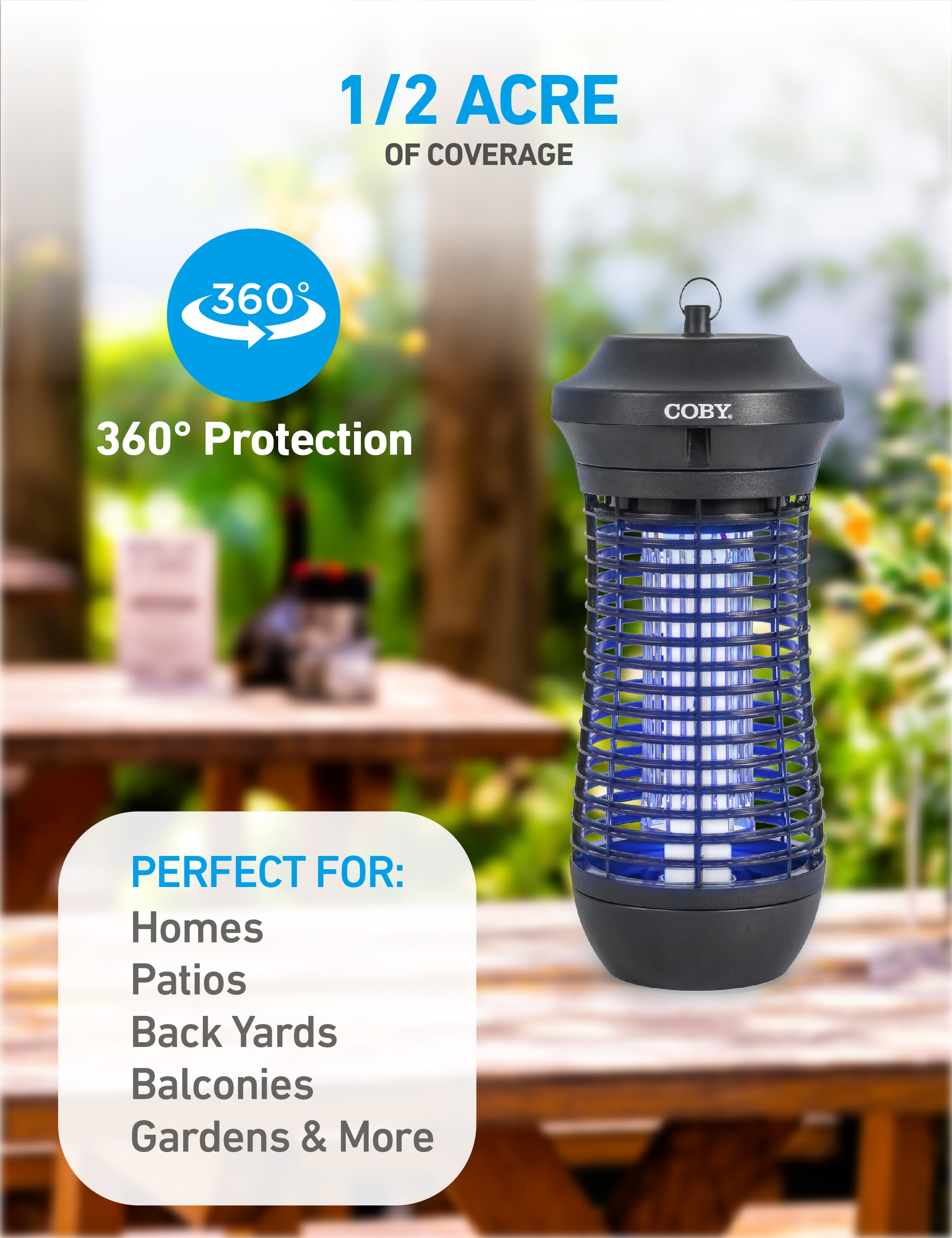 BLACK+DECKER Bug Zapper- Mosquito Repellent & Fly Traps for Indoors-  Mosquito Zapper & Killer- Gnat Trap Bug Catcher for Insects Outdoor, Half  Acre