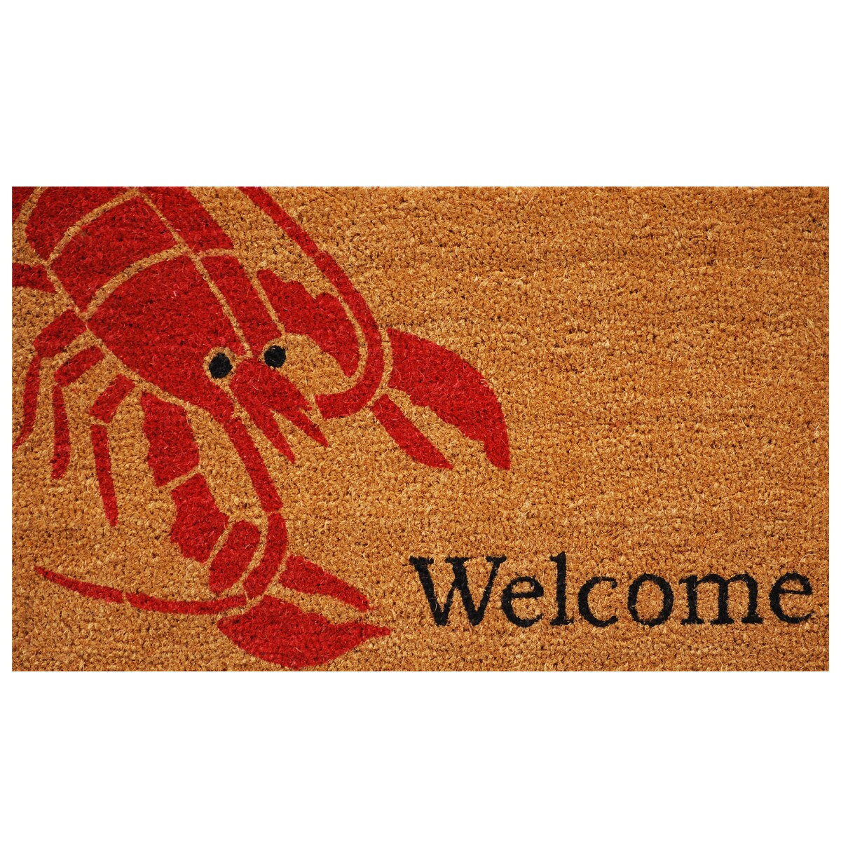 Northlight Black and Natural Coir Rectangular Welcome Doormat 22 x 48