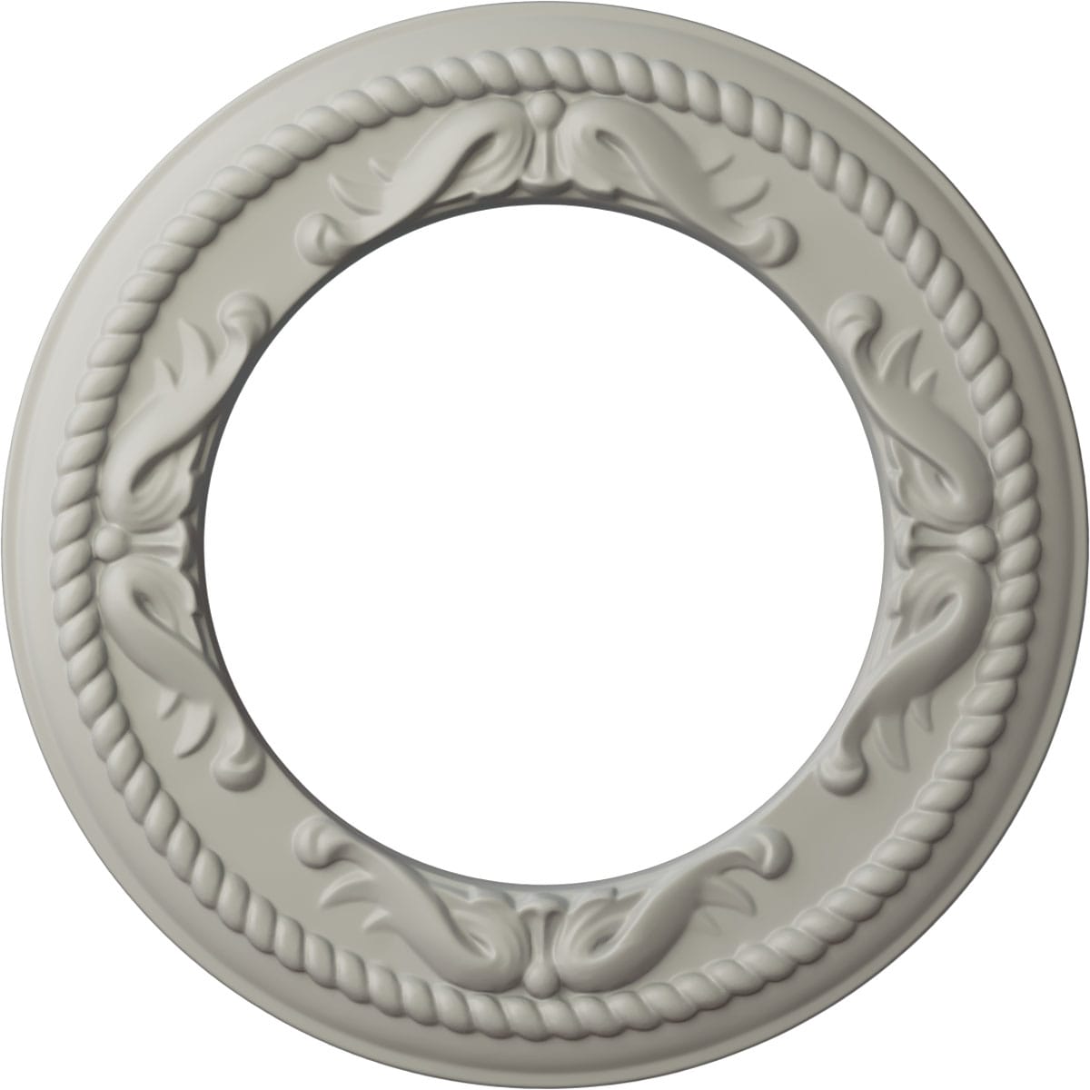 Ekena Millwork CM12MEPCF Roped Medway 12.25-in W x 12.25-in L Painted Pot Of Cream Polyurethane Whole Ceiling Medallion
