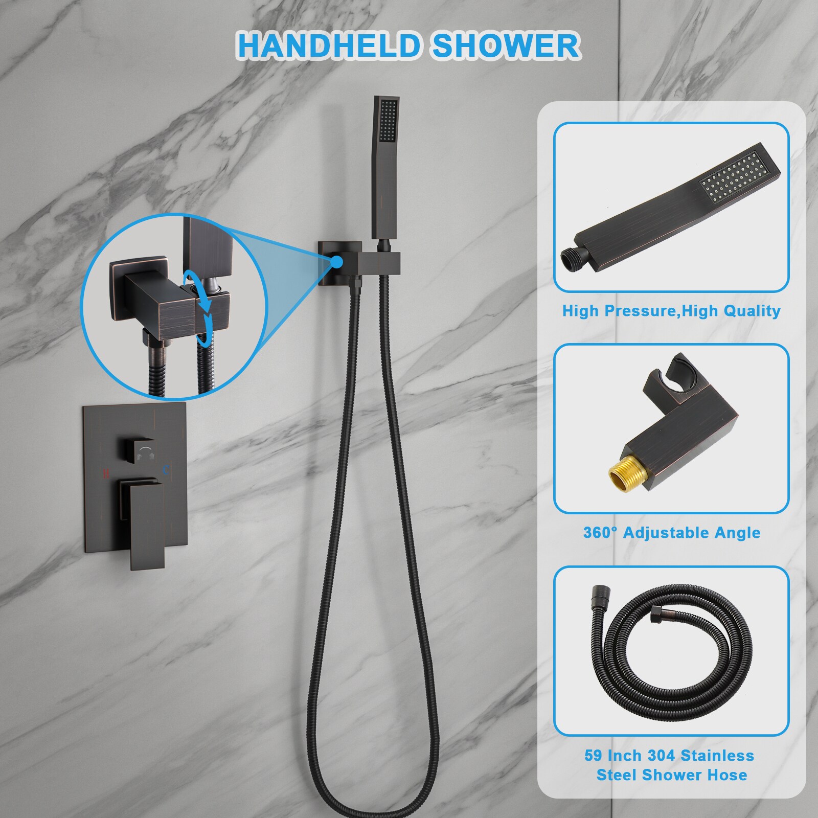 Lordear TPAZ16ORB Showerhead-Bar-Panels - View #9