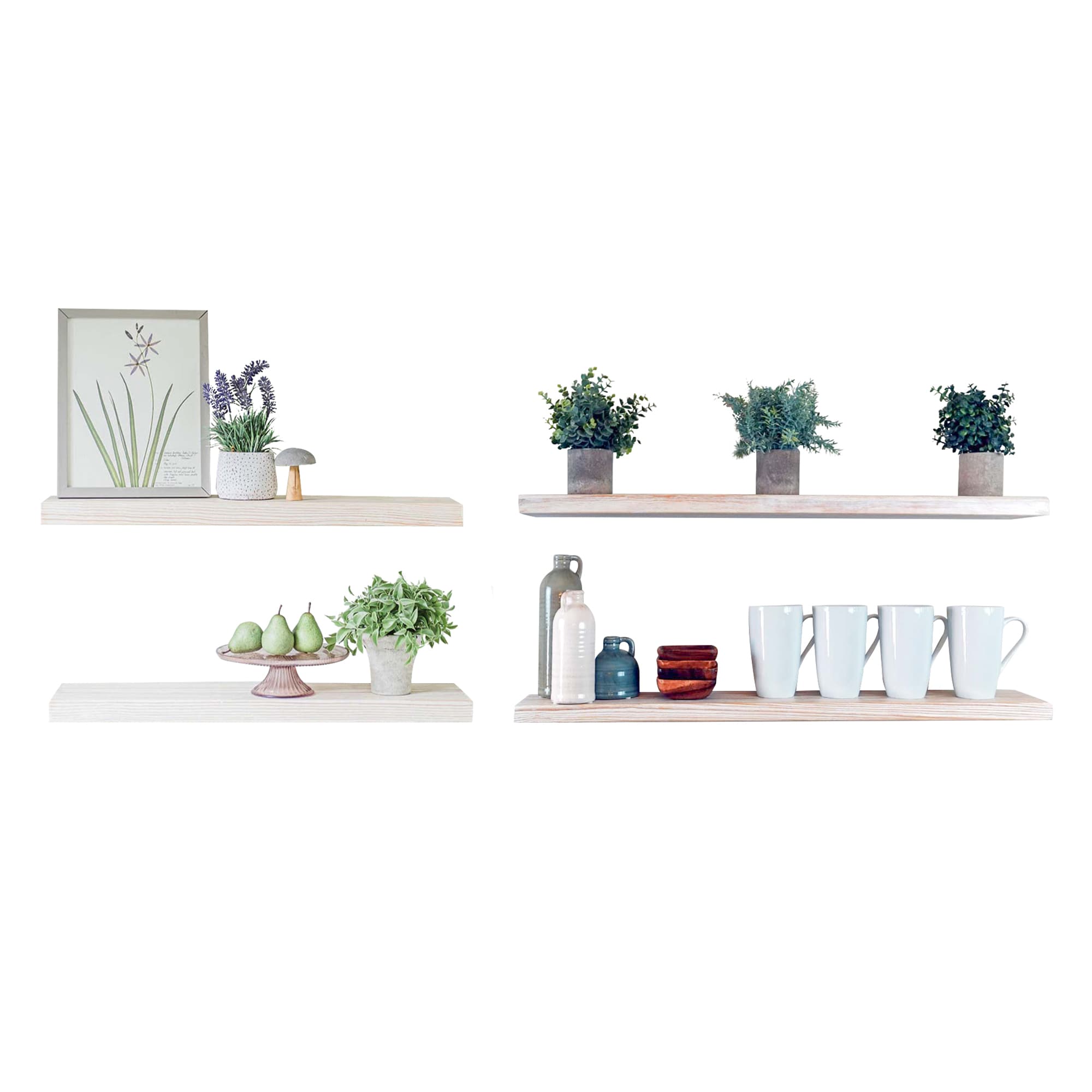 WHITEWASH 5.5 Deep Shelf, Wall Shelf, Kitchen Storage, Bathroom