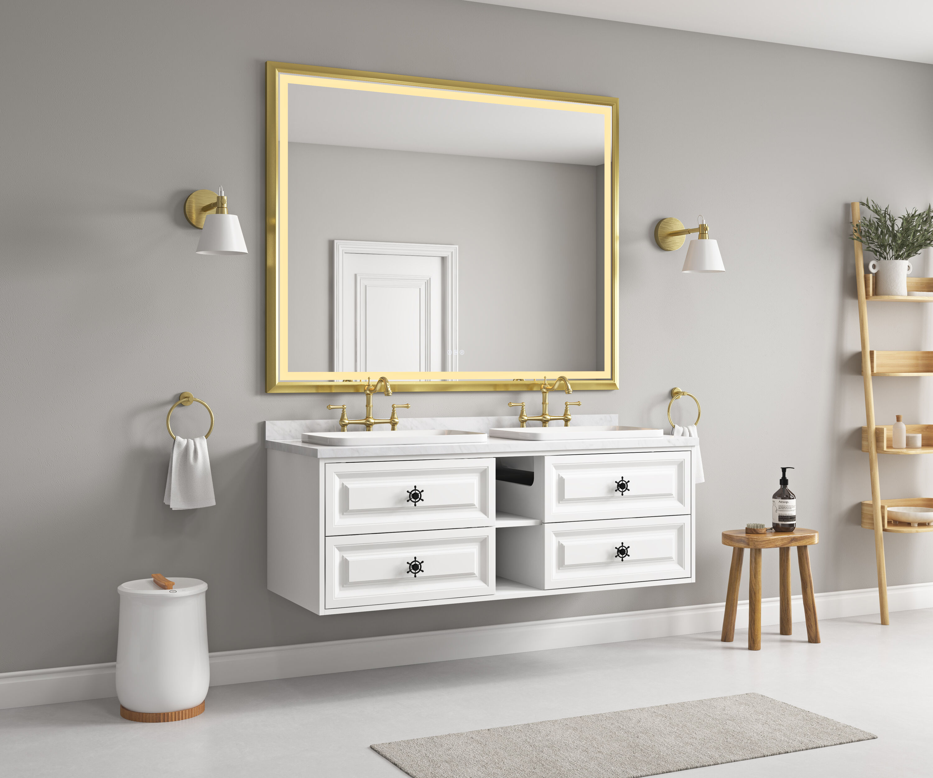 LUXEYARD DS-Y-W2287-P283317 Framed-Bath-Mirrors - View #2