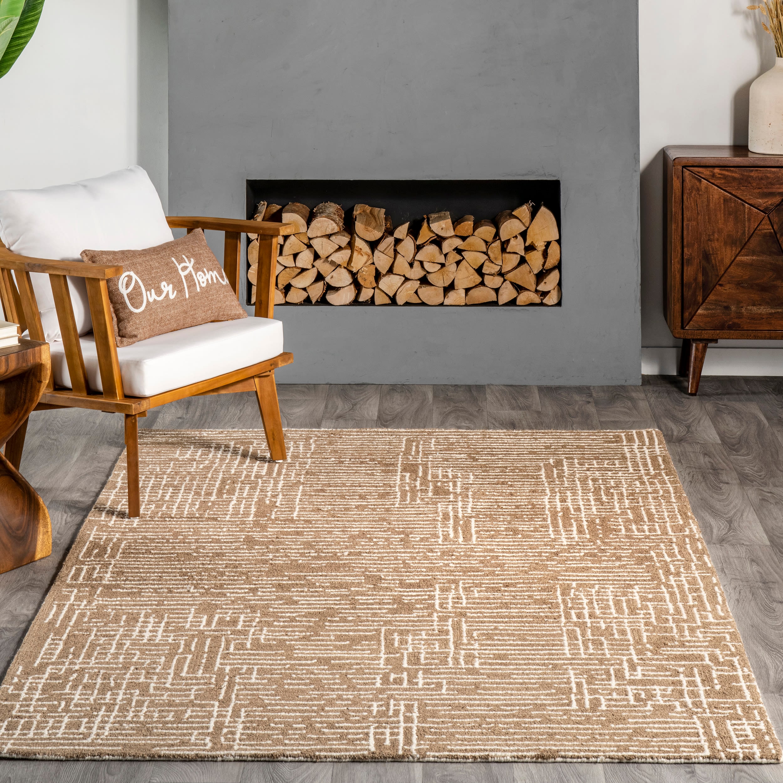 Natural Honey and Alabaster Wool Rectangular 10' x 14' Rug
