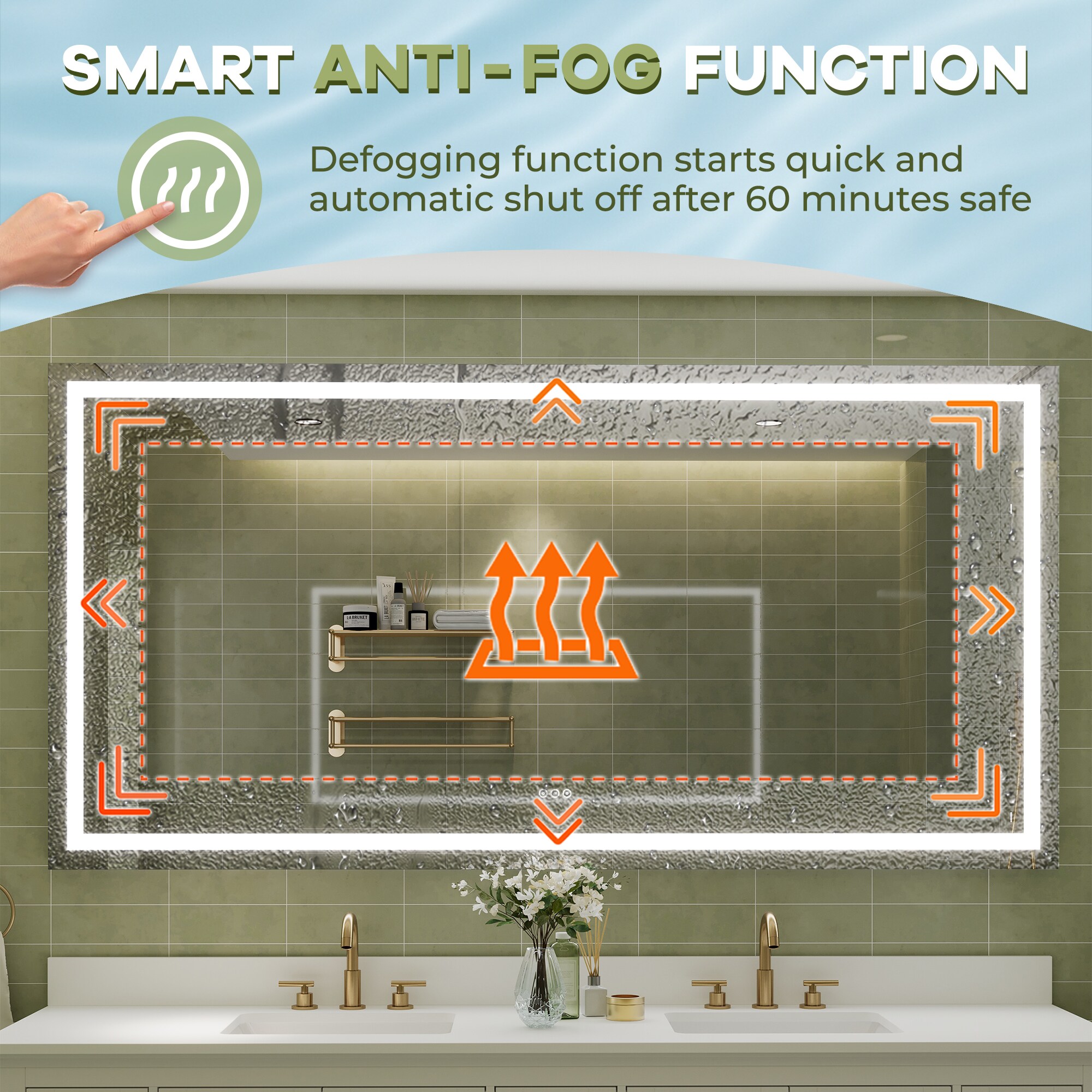 WELLFOR W1MRL8442 Framed-Bath-Mirrors - View #9