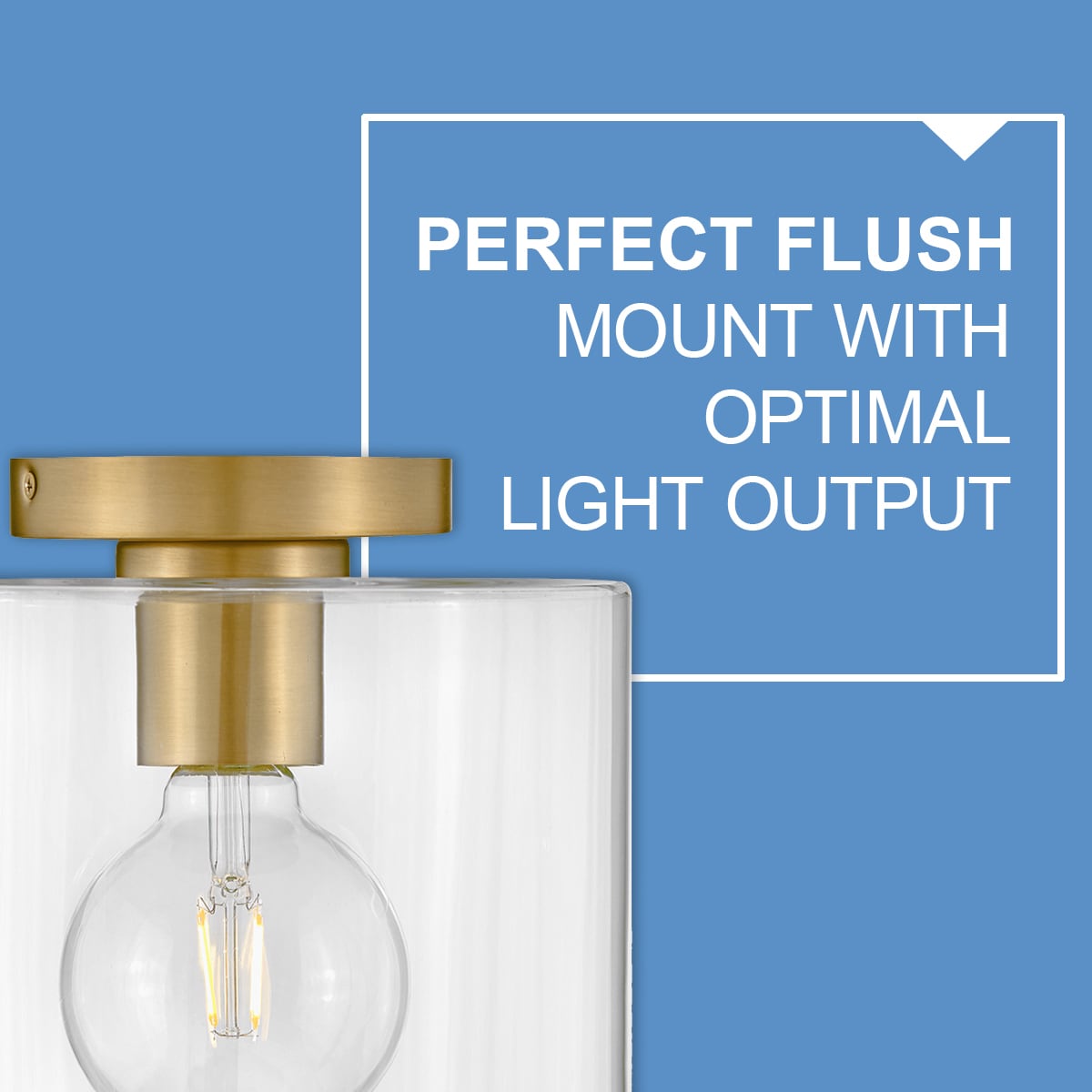 Pippa Clear Glass Brass 1-Light Flush Mount