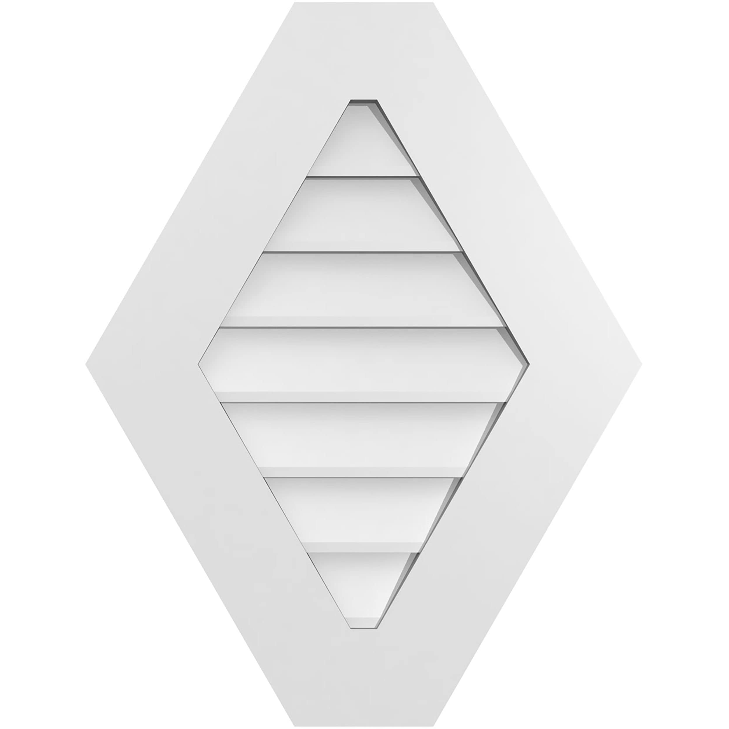 Ekena Millwork GVPHP20X2601SN 20-Inches x 26-Inches Off-white Peaked PVC Gable Louver Vent