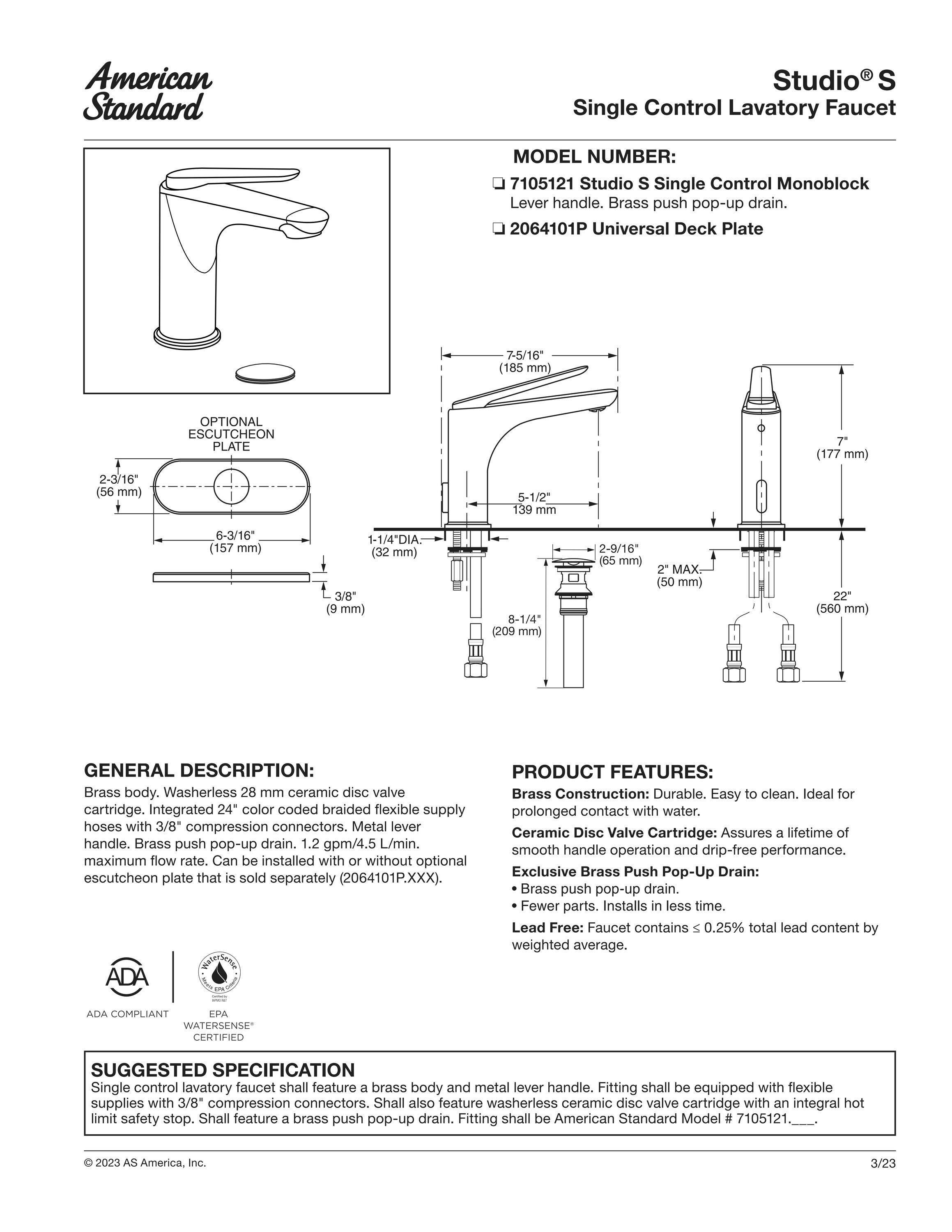 Polished Chrome Single Handle Bathroom Faucet with Lever