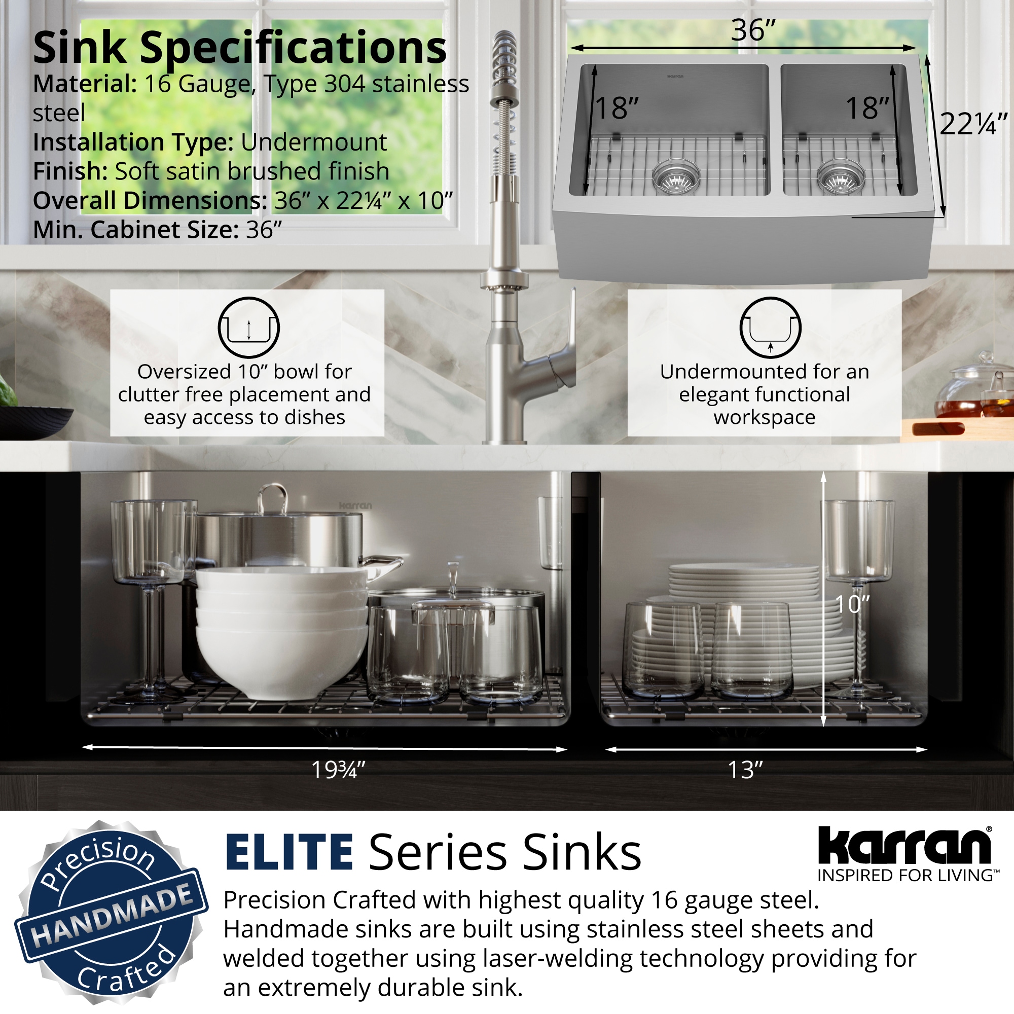 Karran EL-87-PK1 Kitchen-Sinks - View #3
