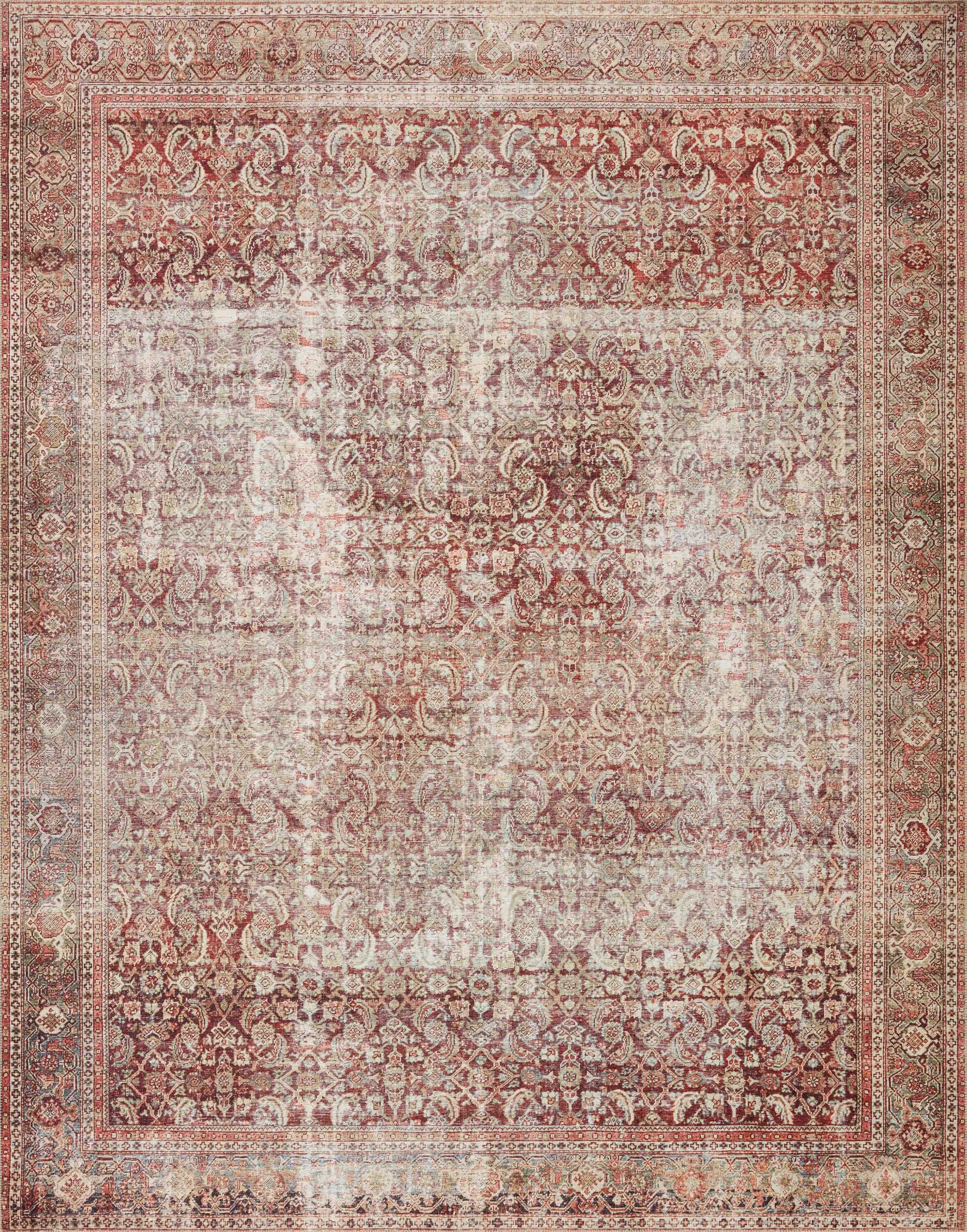 Cinnamon and Sage Rectangular Reversible Synthetic Rug