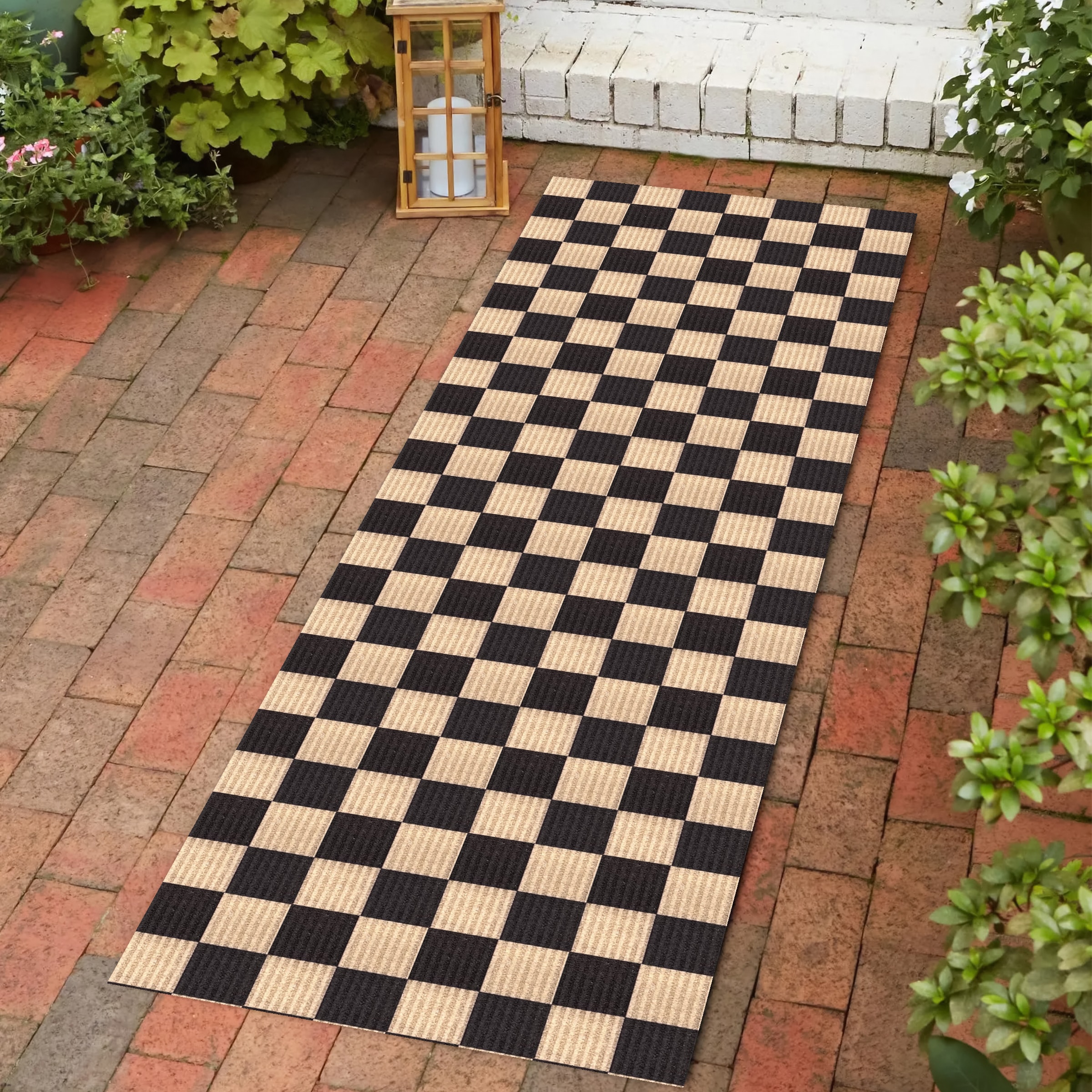 Playa Rug PLY-CHEC-BLACK-36X16 rugs - View #2