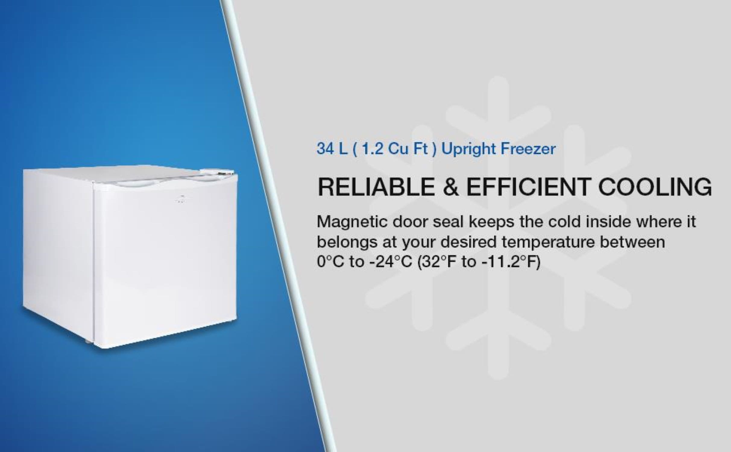 Koolatron 1.2 Cu ft Compact Upright Freezer, White
