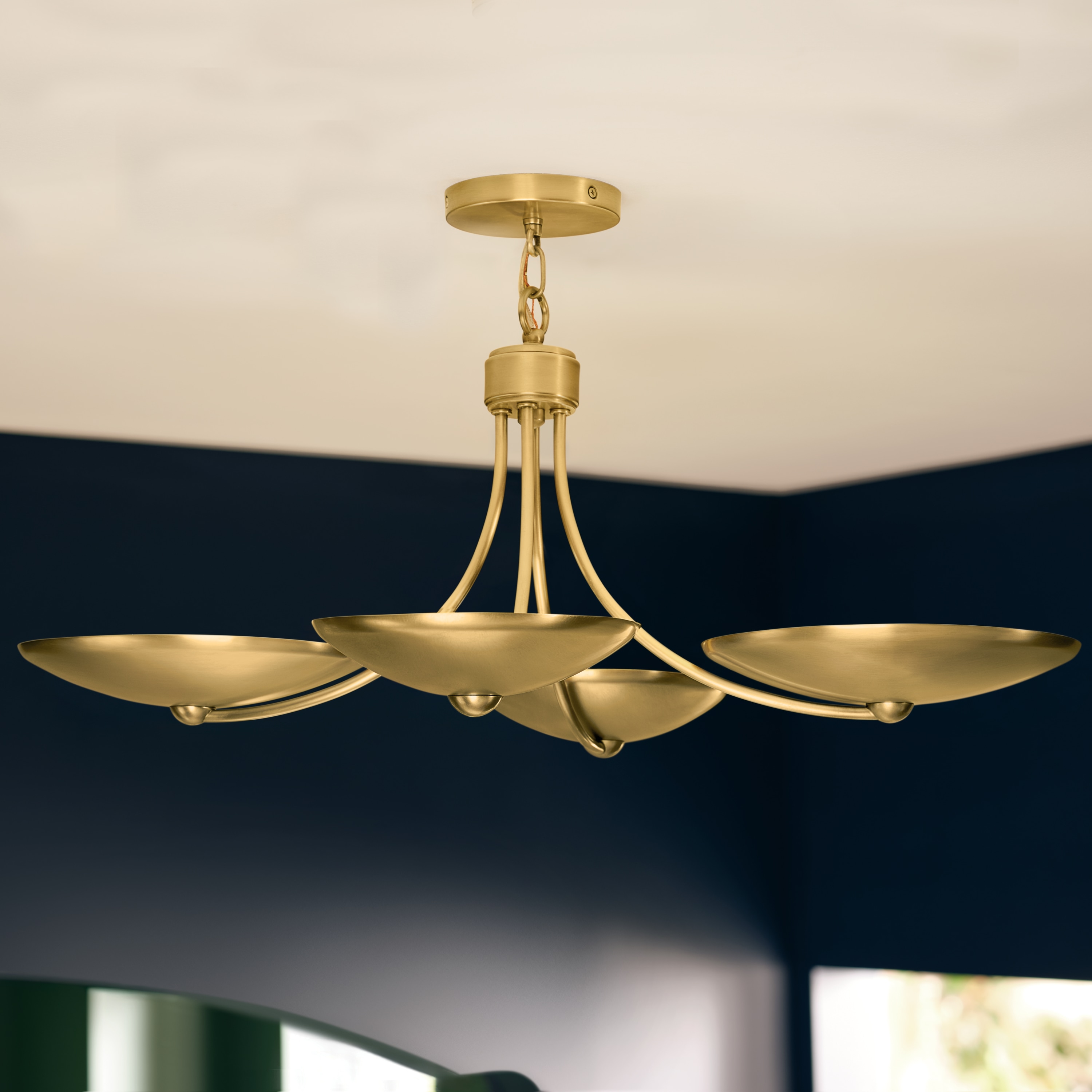 Kichler Palmela 4 -Light Brass Metal Brass Chandelier