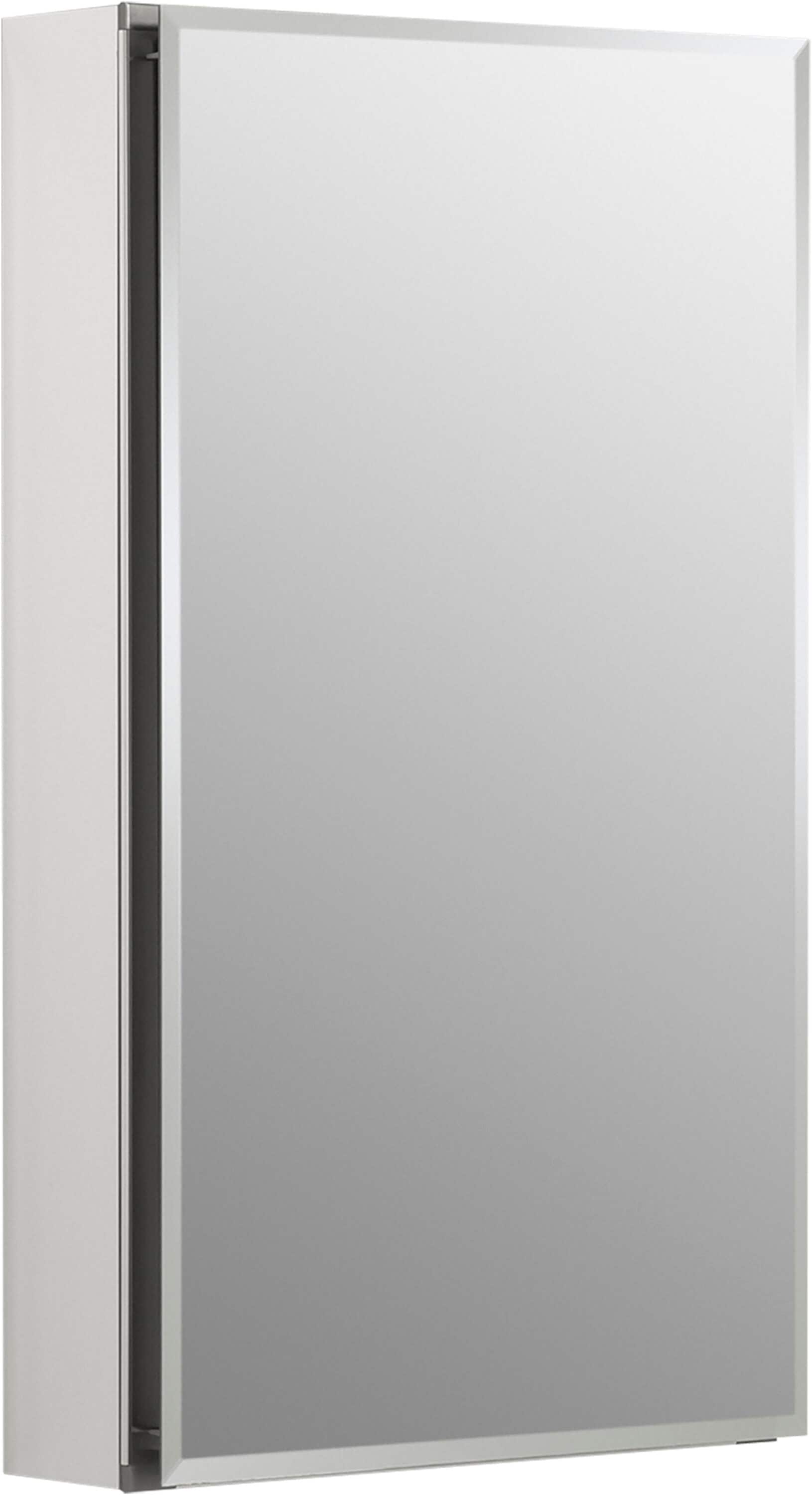 KOHLER CB-CLC1526FS 15-in x 26-in Surface/Recessed Mount Anodized Aluminum Mirrored Rectangle Medicine Cabinet