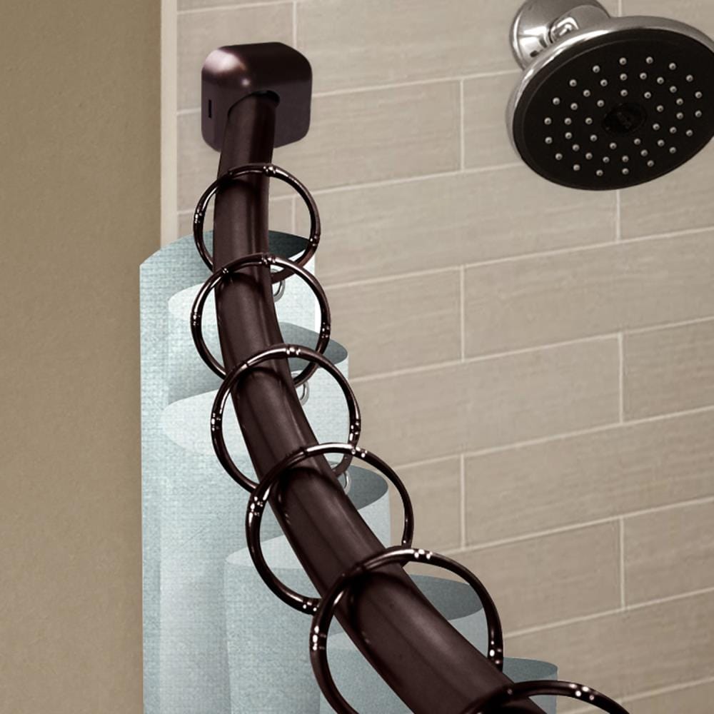 Bronze Steel Curved Curtain Rod, Curved Bronze Shower Curtain Rod