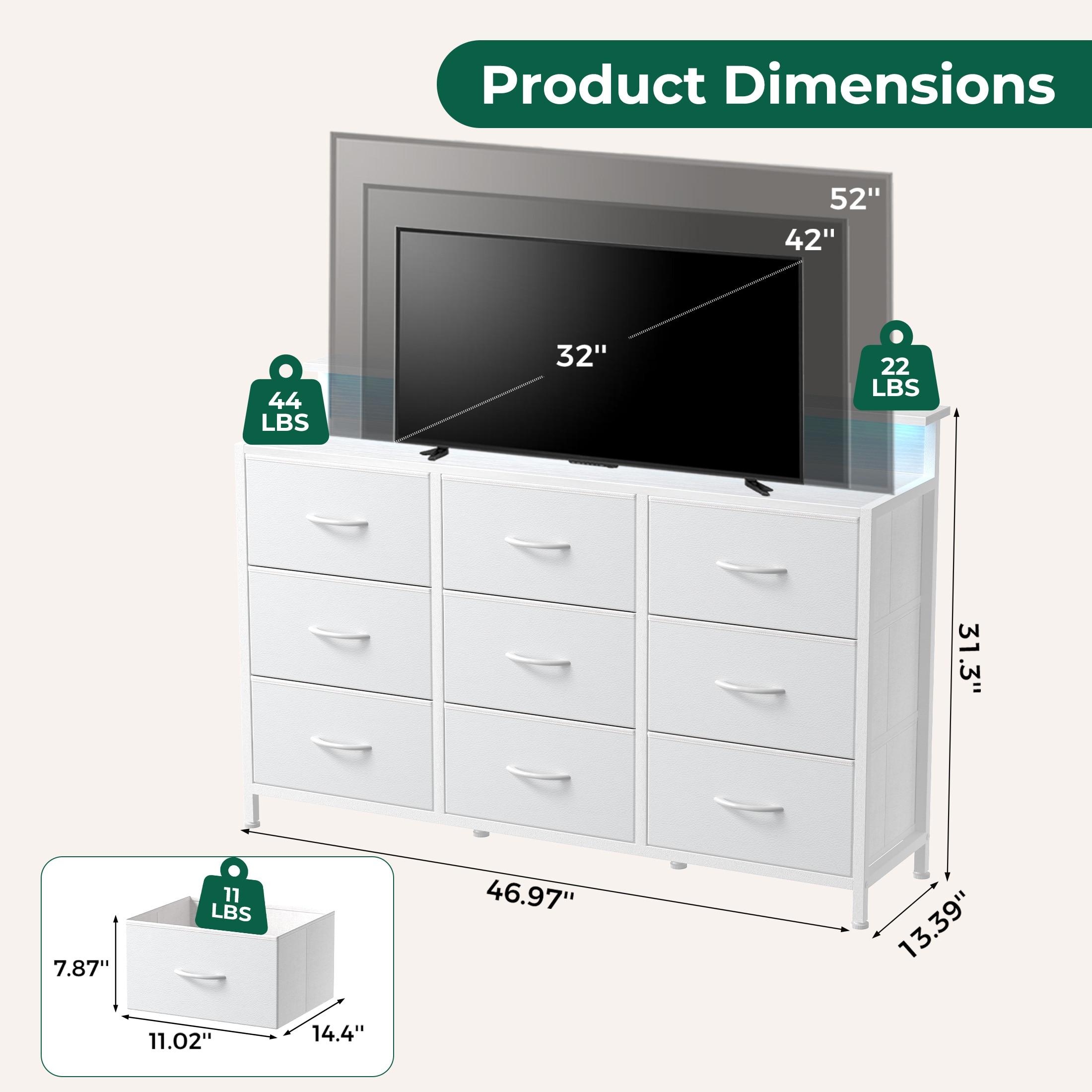 Sweetcrispy L-FC-TVK9CDC-WT Tv-Stands - View #8
