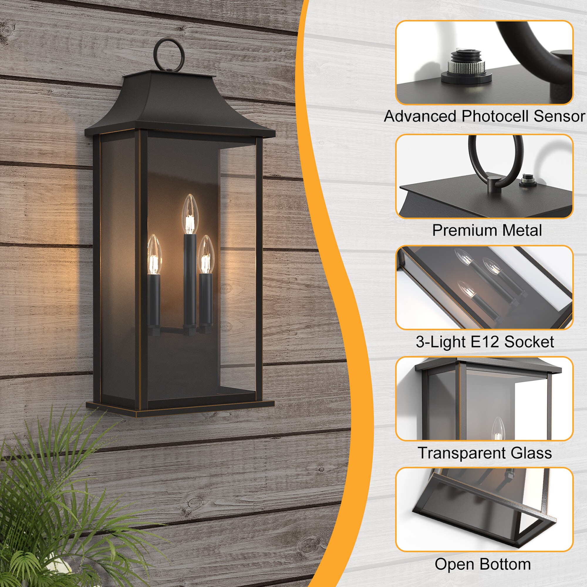 Maxax 7076-3BK Outdoor-Wall-Lighting - View #4