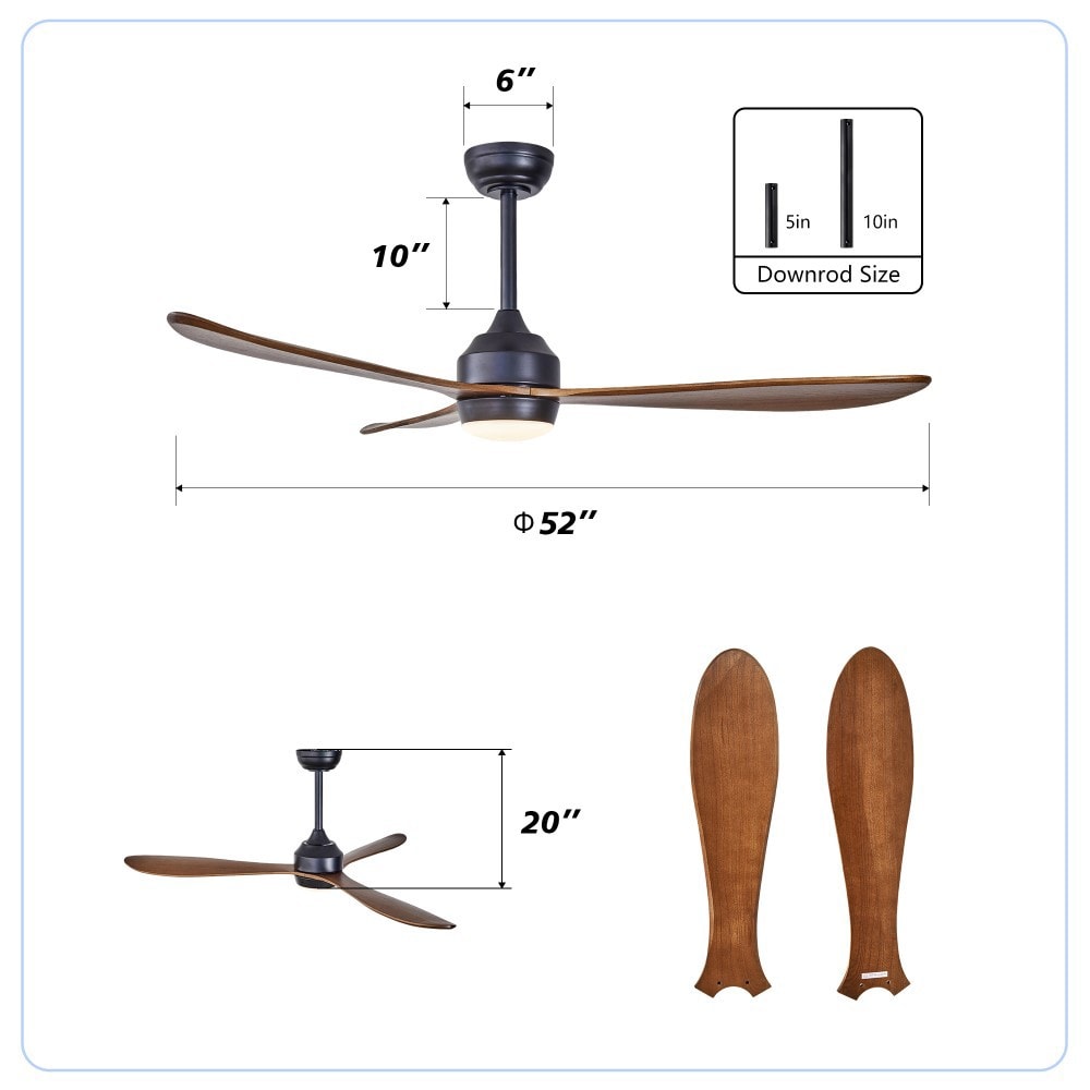 Curated visual reference: Visual Reference: Basdien 52 In Black Ceiling Fan With Lights Quiet Dc