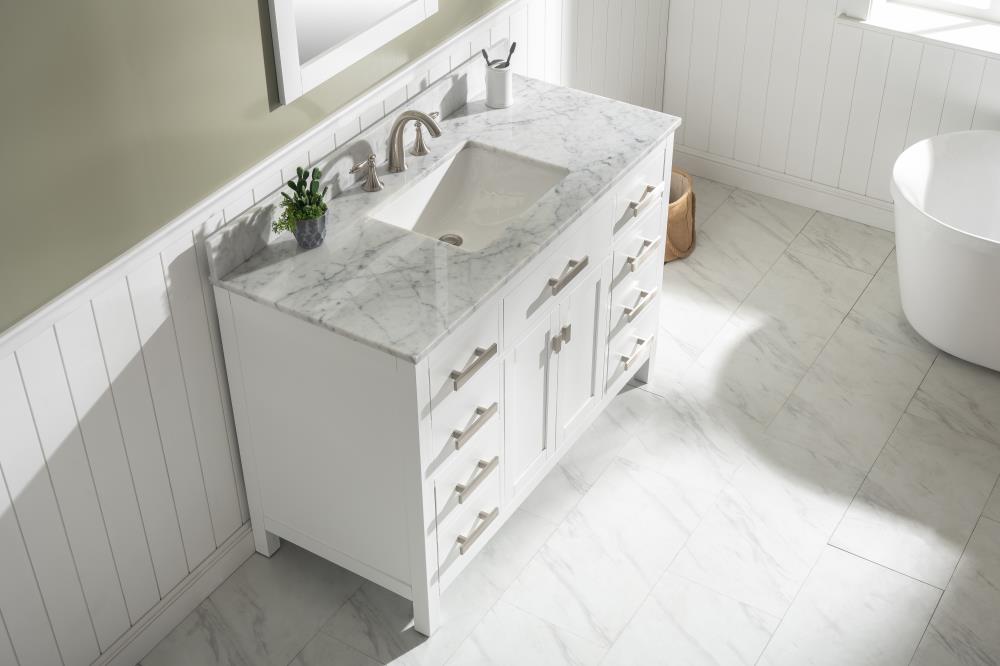Design Element Valentino 48-in White Undermount Single Sink Bathroom ...