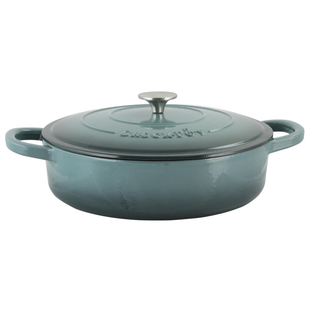 Slate Gray 5-Quart Enameled Cast Iron Braiser Pan with Lid