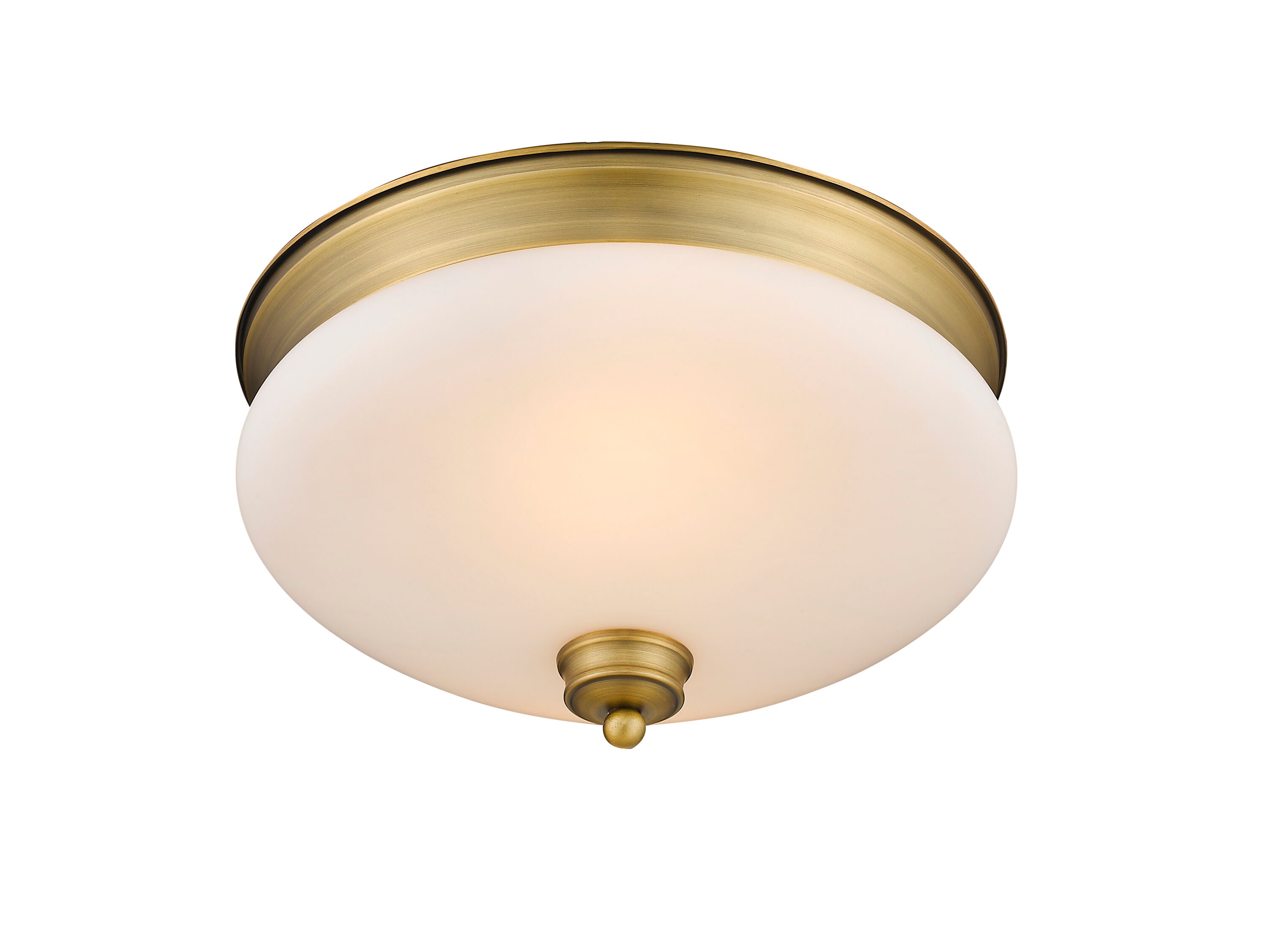 Z-Lite Amon 2-Light 13 Antique Brass Flush Mount Light 721F2-HBR at ...