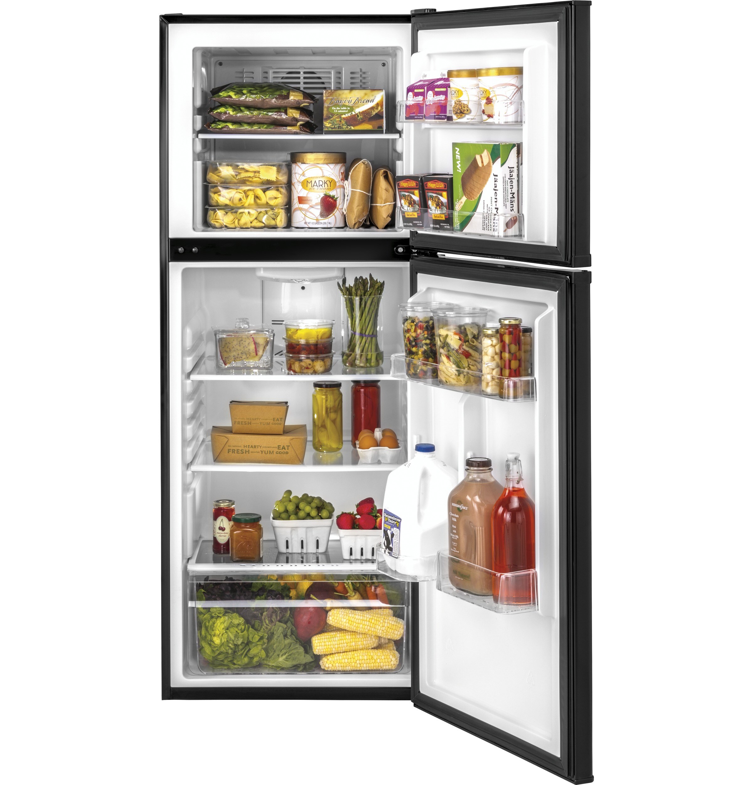 Hotpoint 9.7-cu ft Counter-depth Top-Freezer Refrigerator (Black)