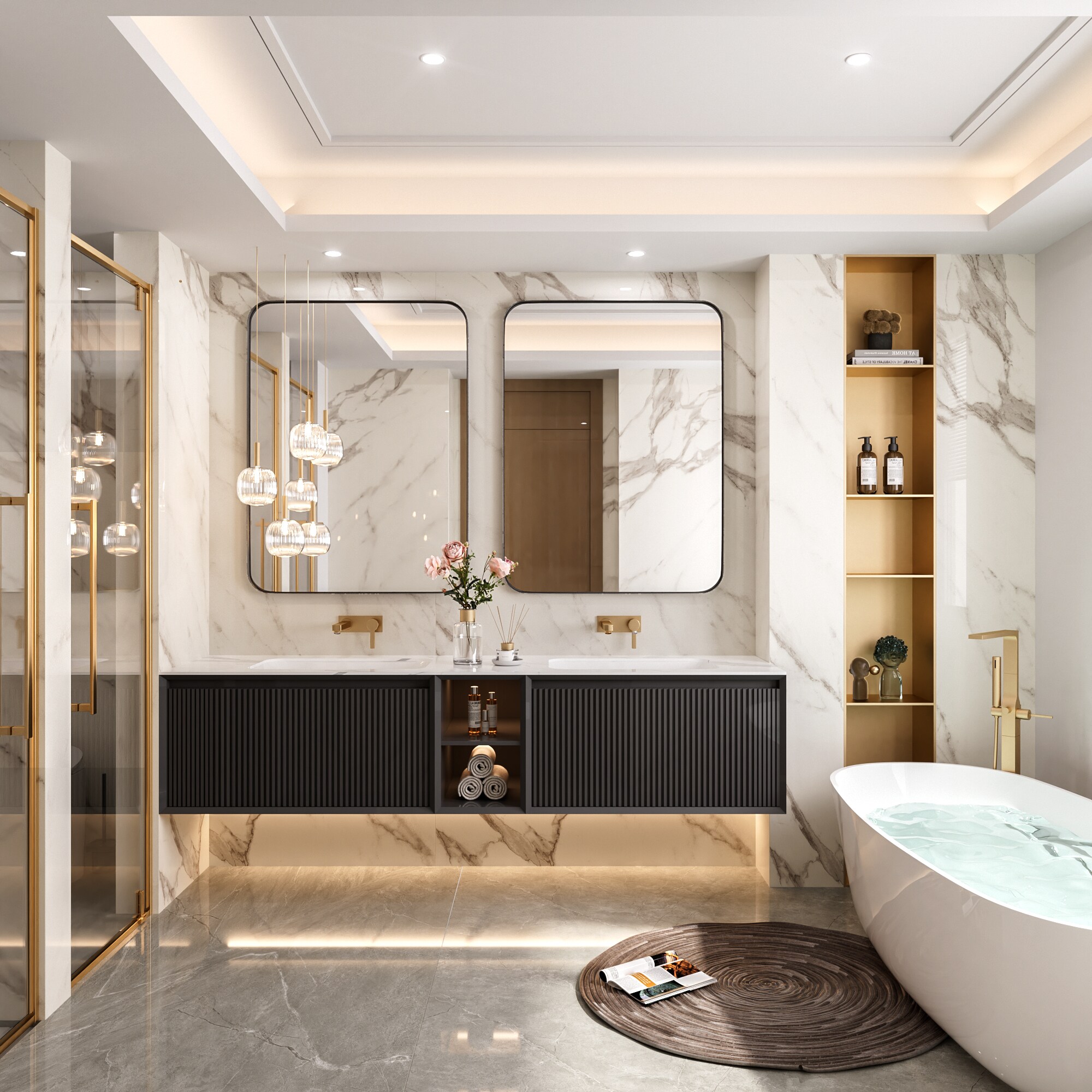 LOVMOR Y-TM4030-B Framed-Bath-Mirrors - View #3