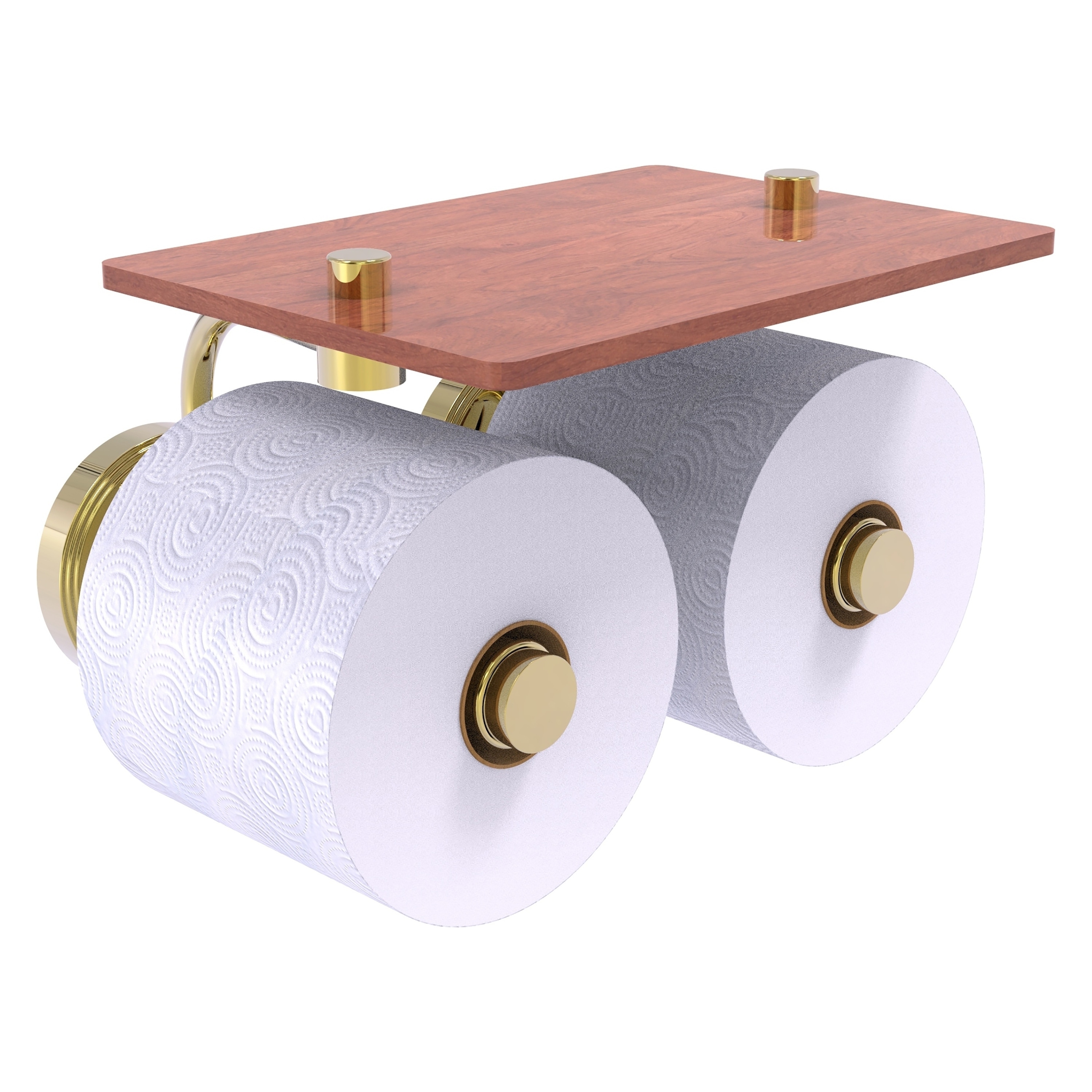 Allied Brass PR-24-2S-IRW-UNL Prestige Regal Unlacquered Brass Wall mount Double post Toilet Paper Holder 2 -Rolls