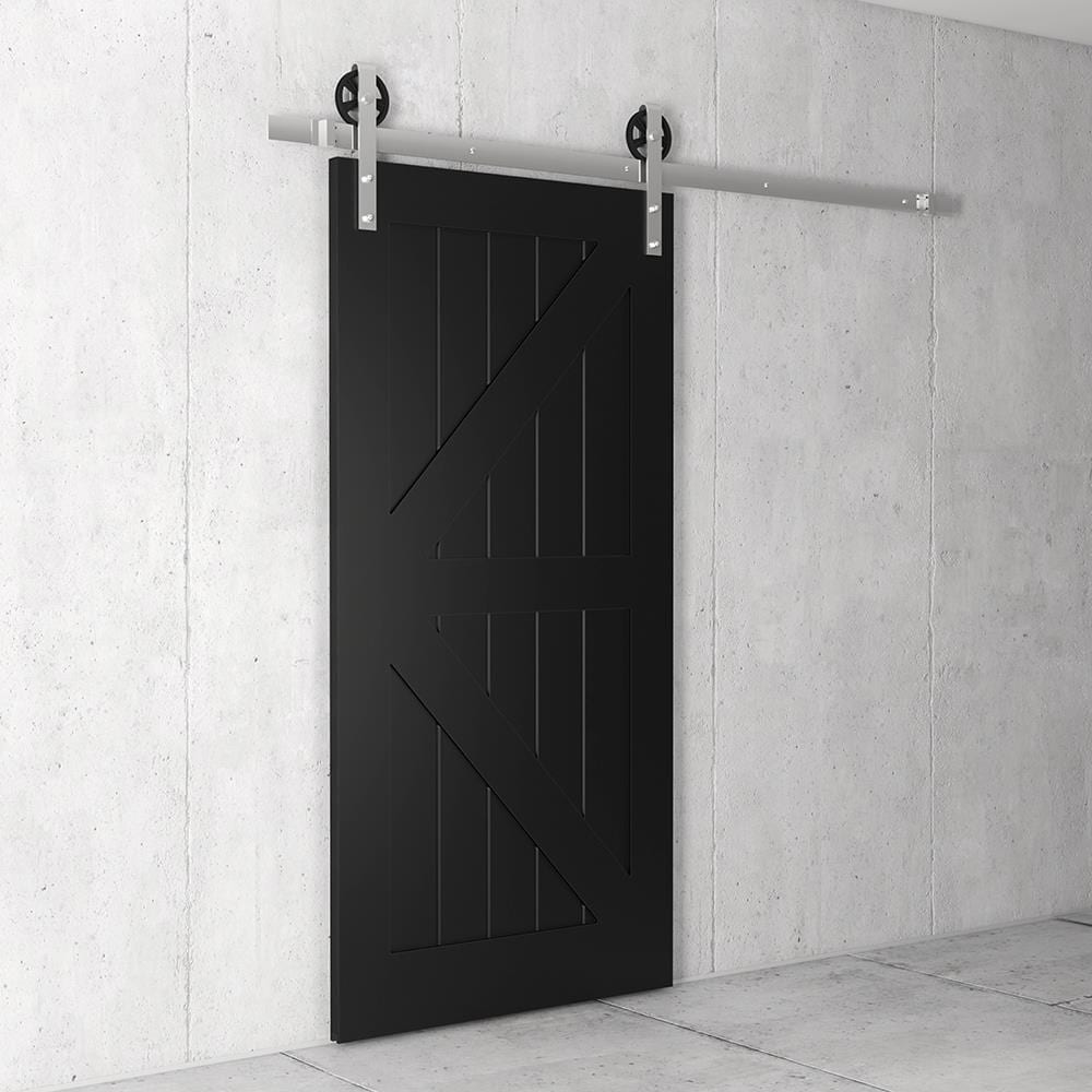 Urban Woodcraft 40-in x 83-in Painted Espresso K-frame Prefinished Pine MDF Single Barn Door (Hardware Included)