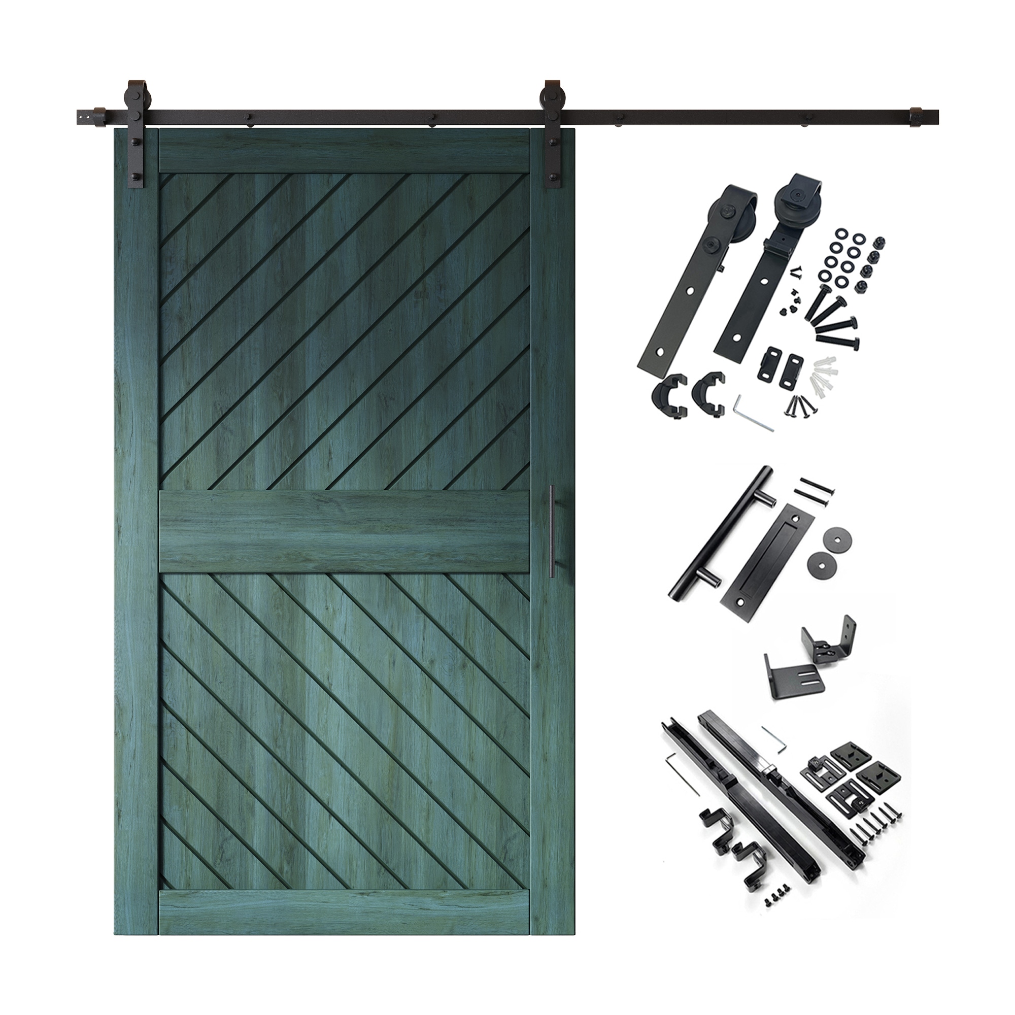 HOMACER YT1H108C-XT3-5084-RP 50-in x 84-in Royal Pine Prefinished Non-standard Pine Wood Solid core Single Barn Door (Hardware Included)