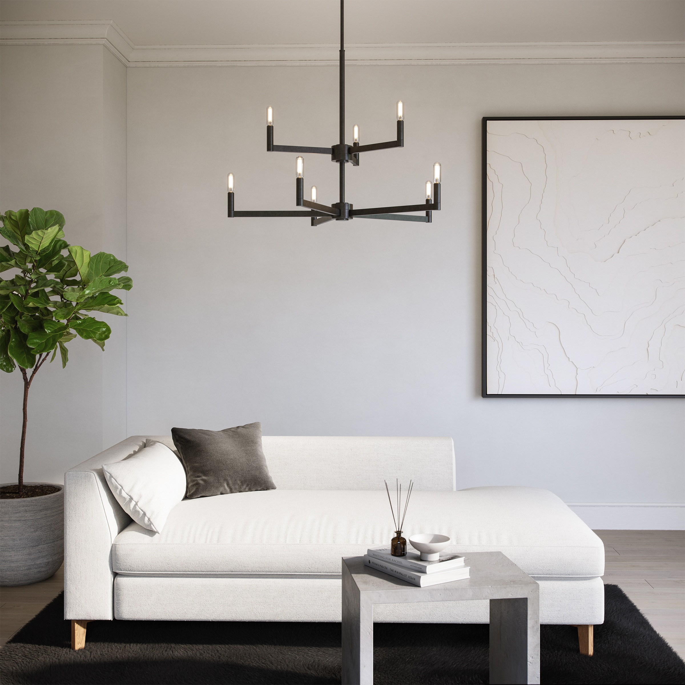 Generation Lighting 3164209-112 Fullton 9 -Light Black Modern/contemporary For Use in Dining Rooms, Foyers, Kitchens, Living Rooms Chandelier