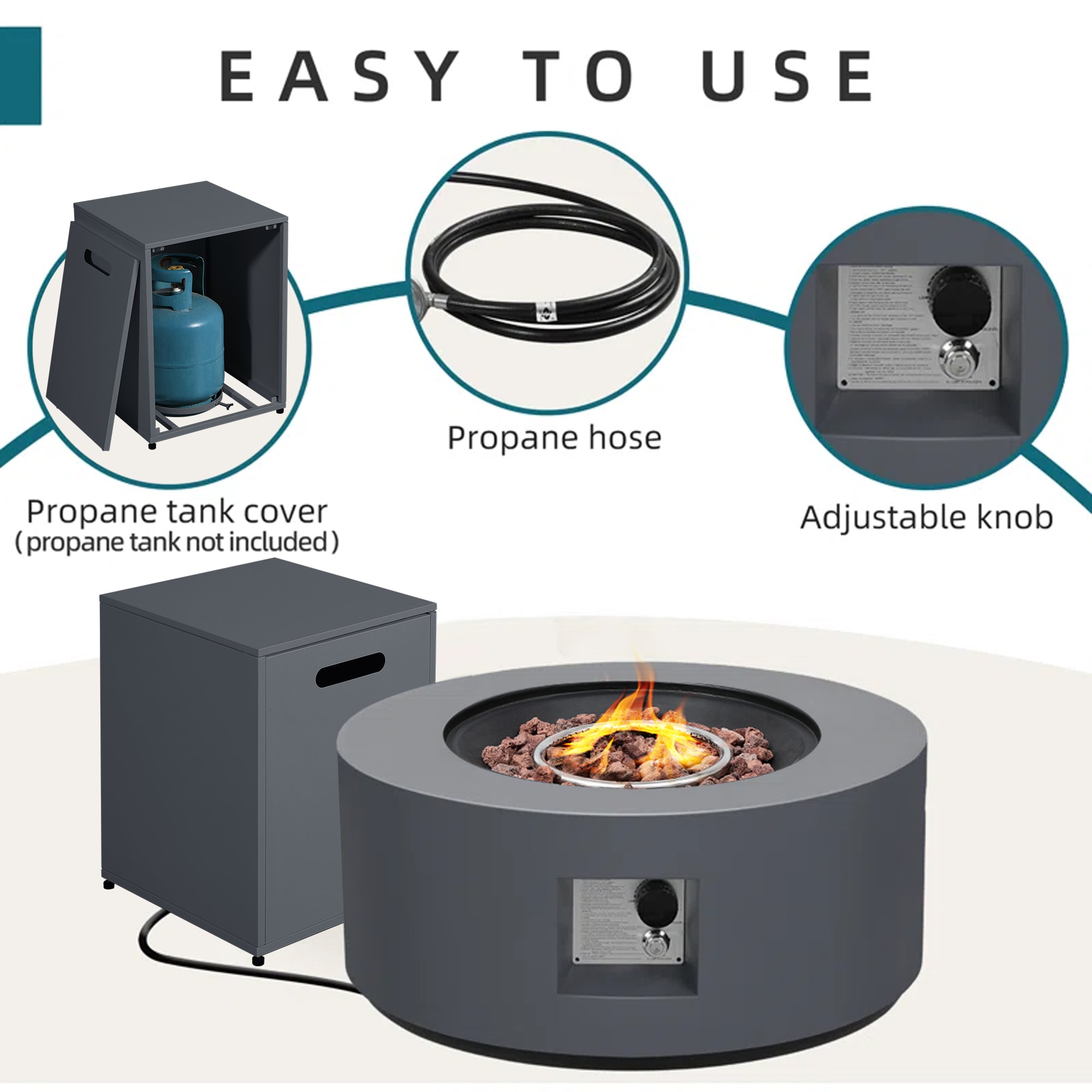 UPHA 28TP-YX-GF Outdoor-Gas-Firepits - View #3