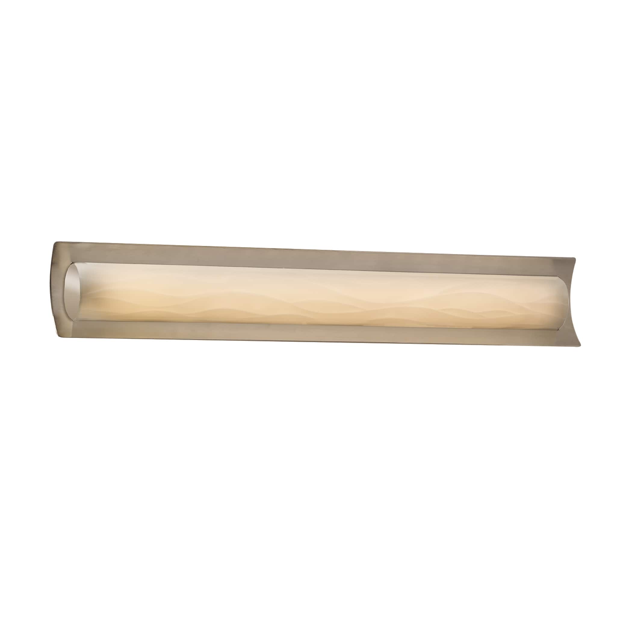 Justice Design Group PNA-8635-WAVE-NCKL Porcelina 30-in 1-Light Brushed Nickel LED Transitional Vanity Light