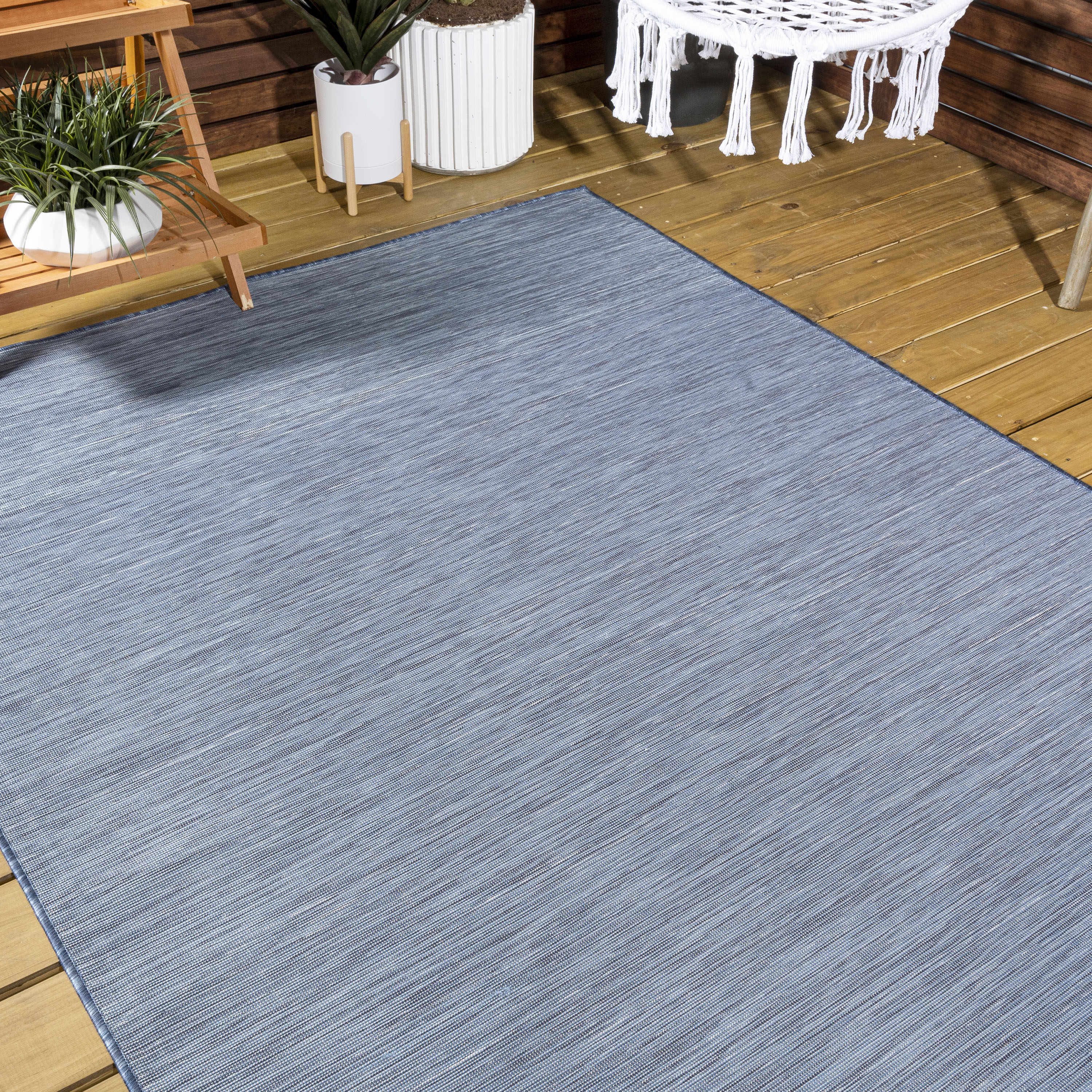 Ethan Blue Flatweave Synthetic 8' x 10' Area Rug