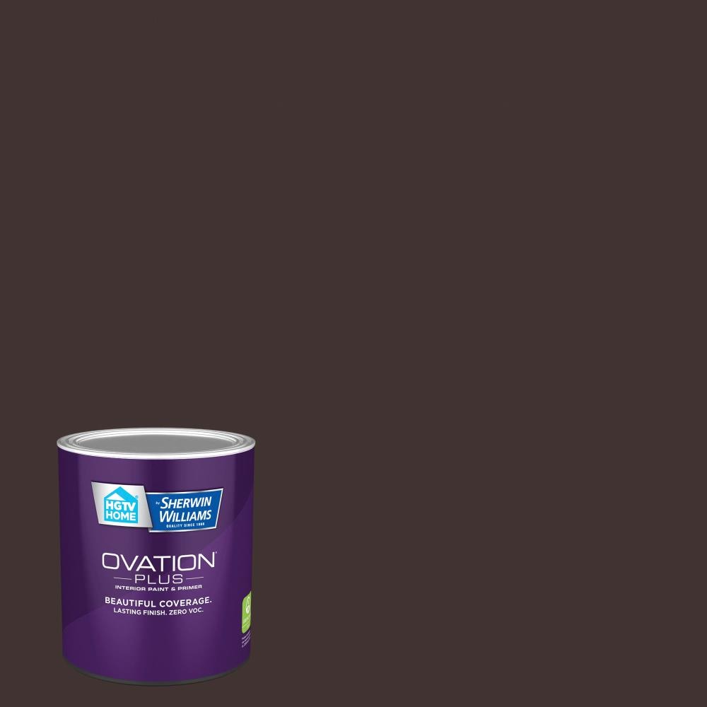 HGTV HOME by Sherwin-Williams 1011-10-2557206 Ovation Plus Satin Brown Velvet 1011-10 Latex Interior Paint Paint + Primer ( 1-quart )