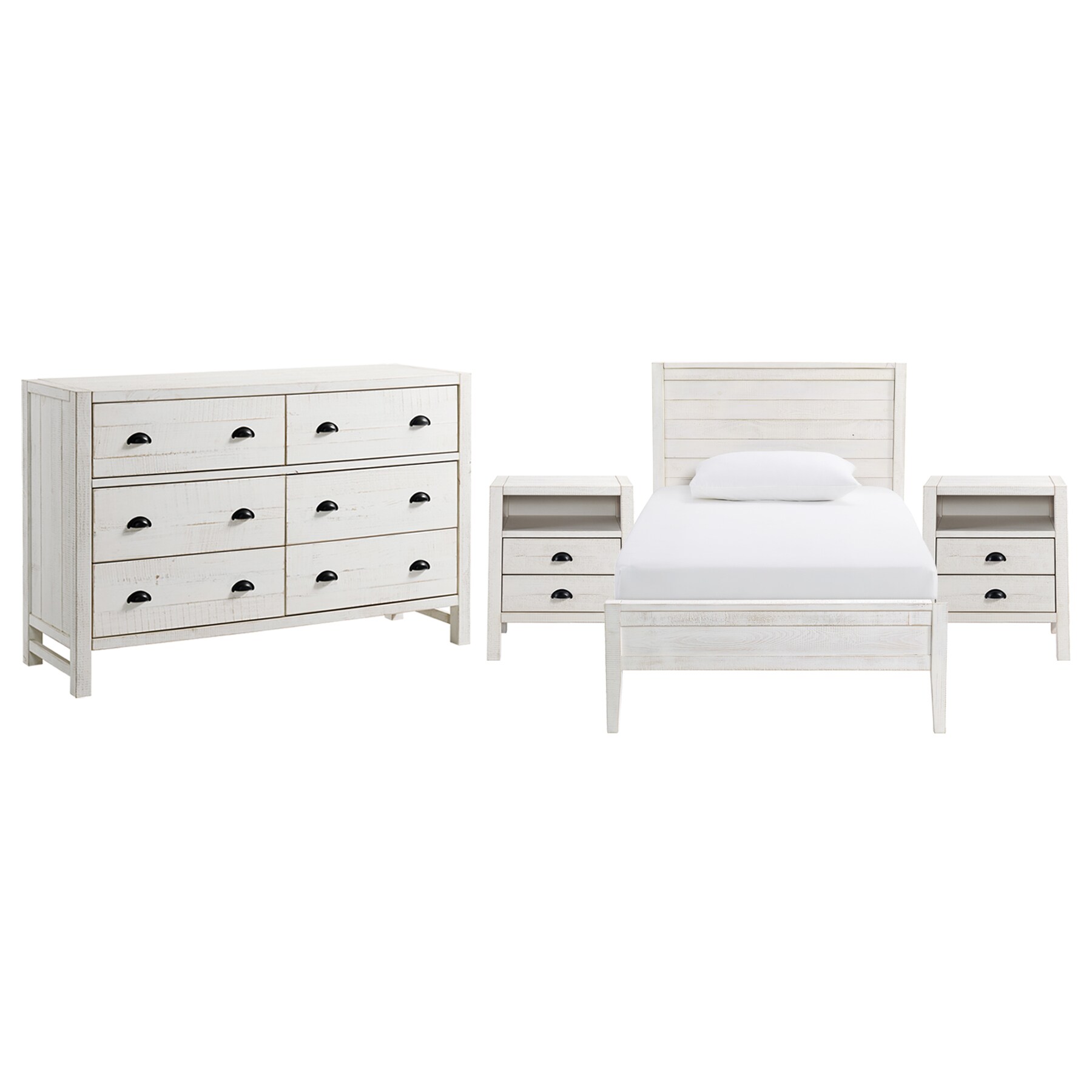 Alaterre Furniture Storage, Set of 2, White Underbed Drawers