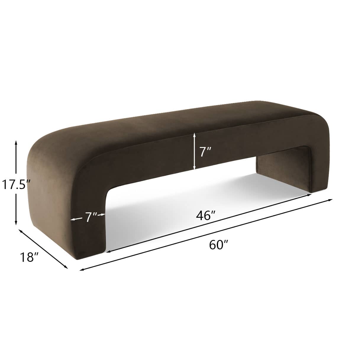 Maison Boucle LILY-152-BENCH-MINK bench - View #3