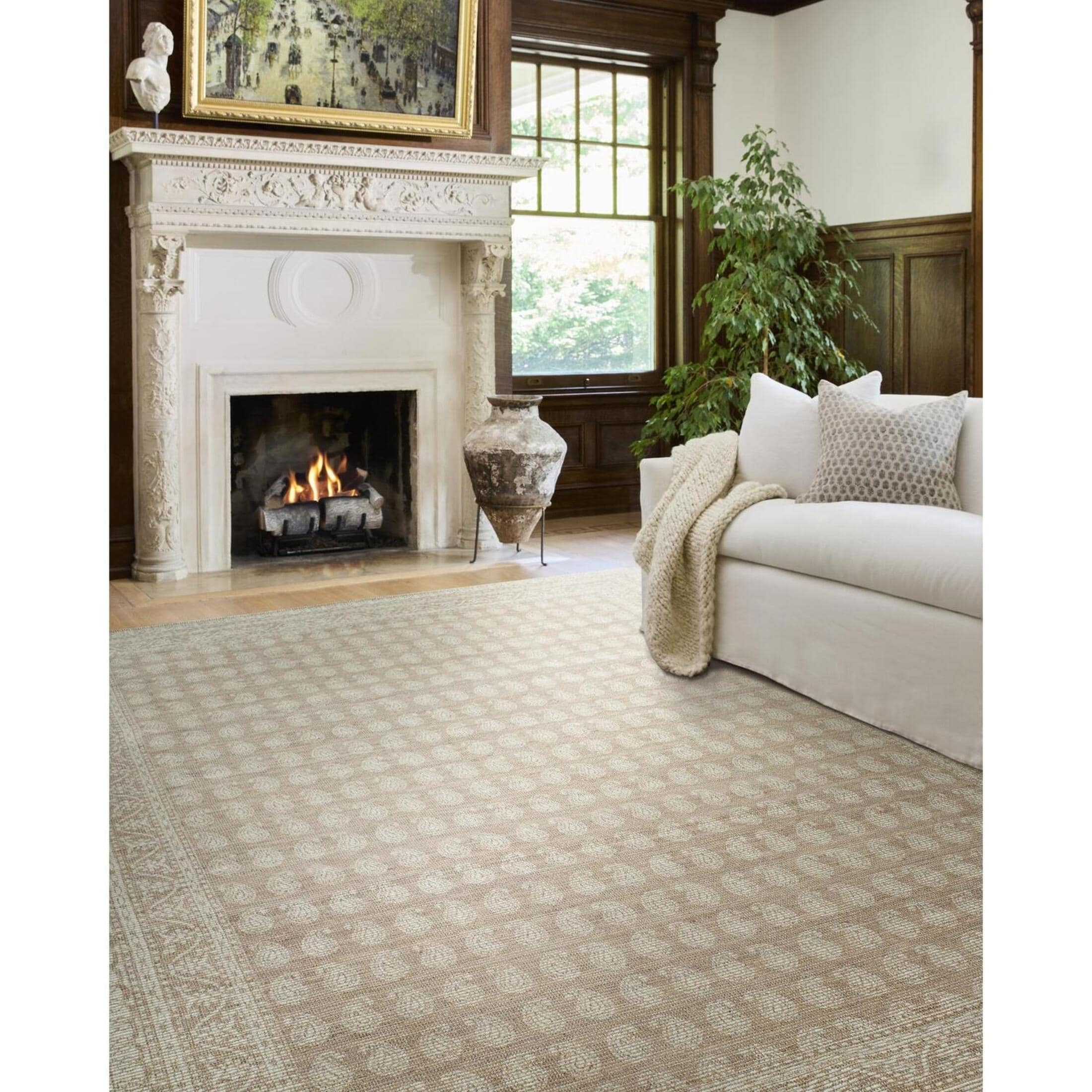 Livabliss NBAL2300-537 x Nabela Noor Home Alo 5 x 7 (ft) Flatweave Oatmeal Rectangular Indoor Border Global Pet Friendly Area rug