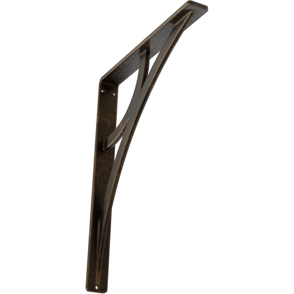Ekena Millwork BKTM01X10X12SGLABS Galveston 10-in x 1.5-in x 12-in Antique brass Wrought iron Mounting bracket