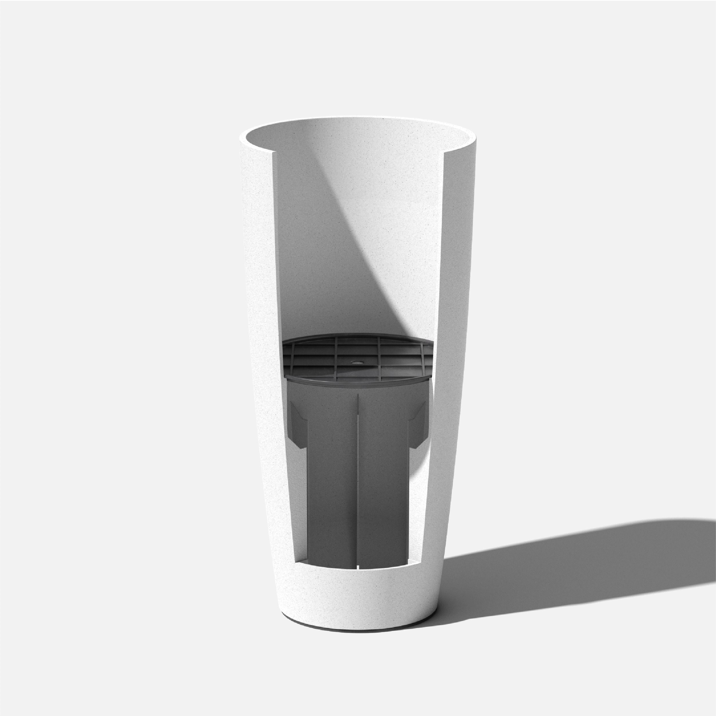 Selena 28" White Plastic-Stone Composite Planter