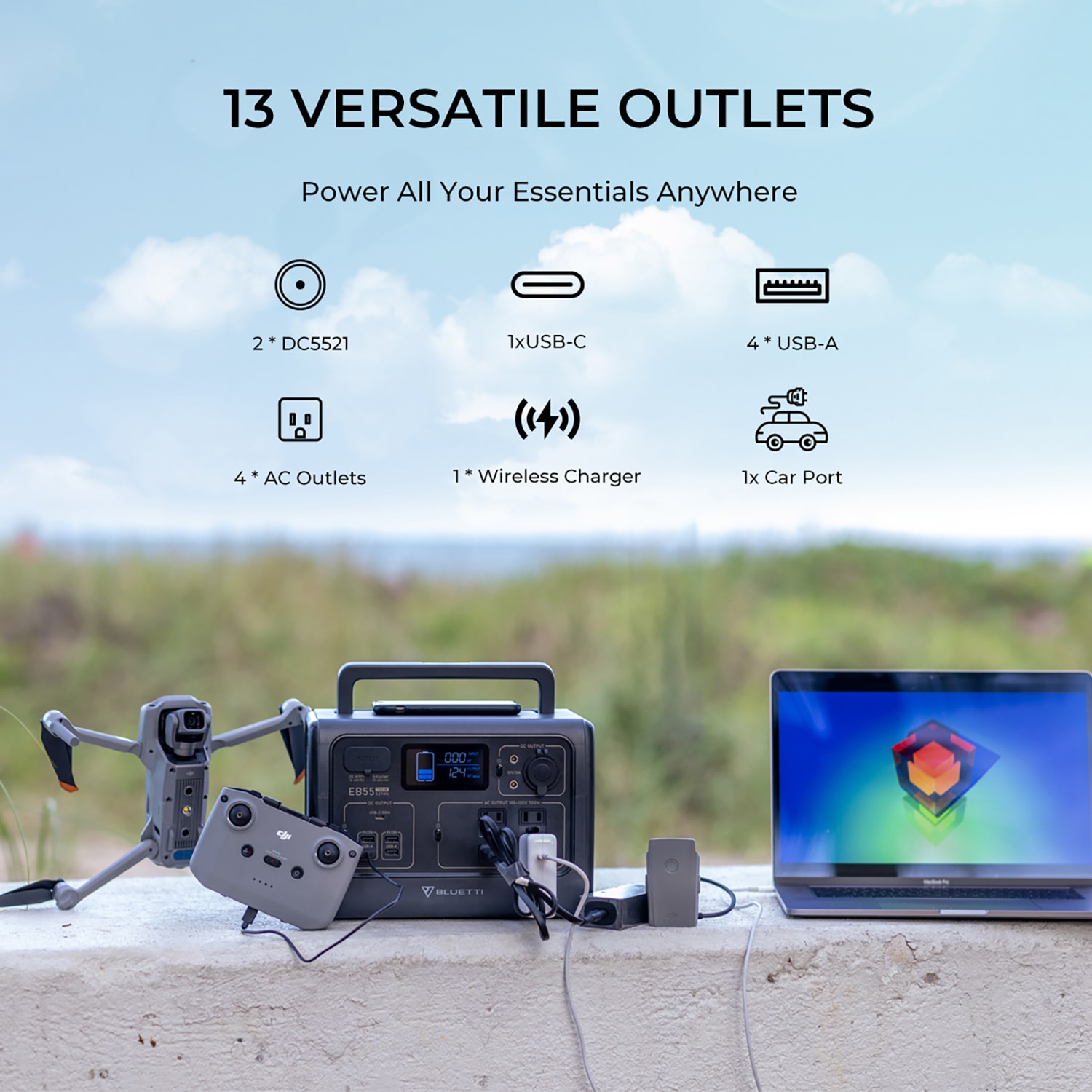 BLUETTI EB55+PV220+CBAG Solar-Generators - View #5