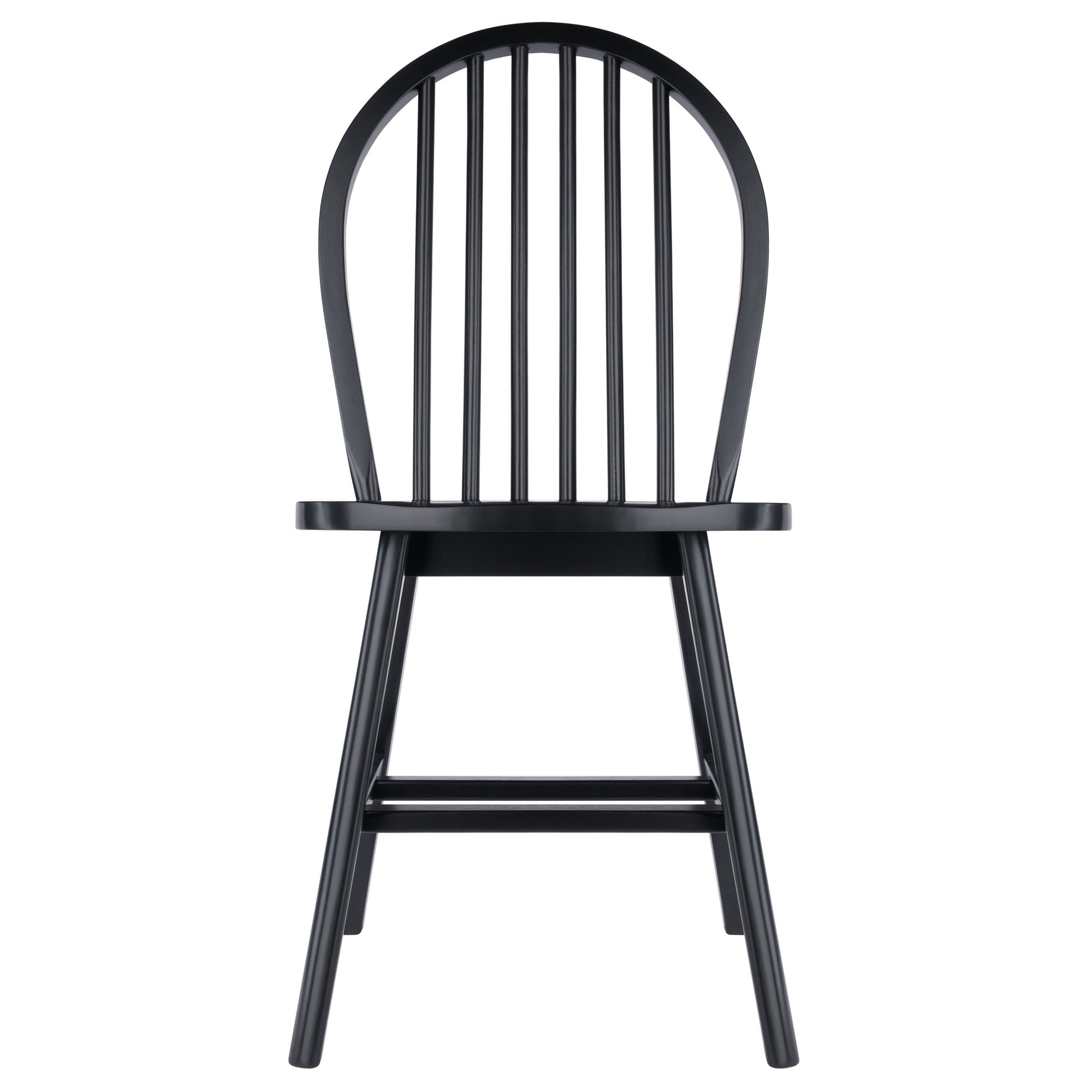 Winsome Black High Back Windsor Wood Side Chair Set