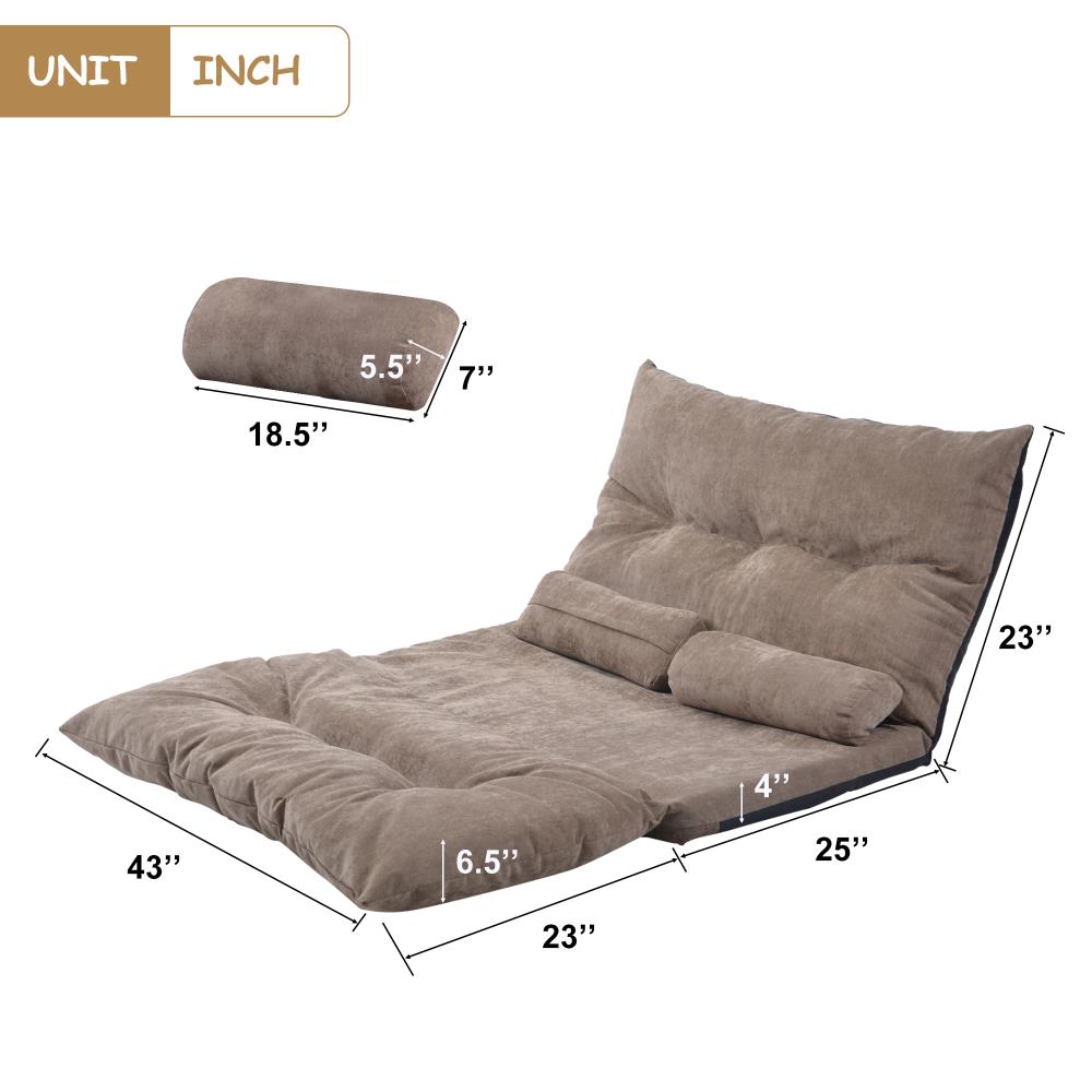 Clihome Sofa Bed Light Brown Contemporary/Modern Polyester Sofa Bed in ...