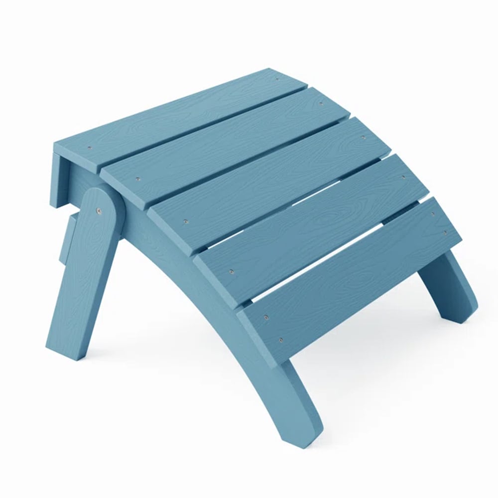 WINSOON JD7003 Blue Folding Adirondack Ottoman Blue Plastic Ottoman
