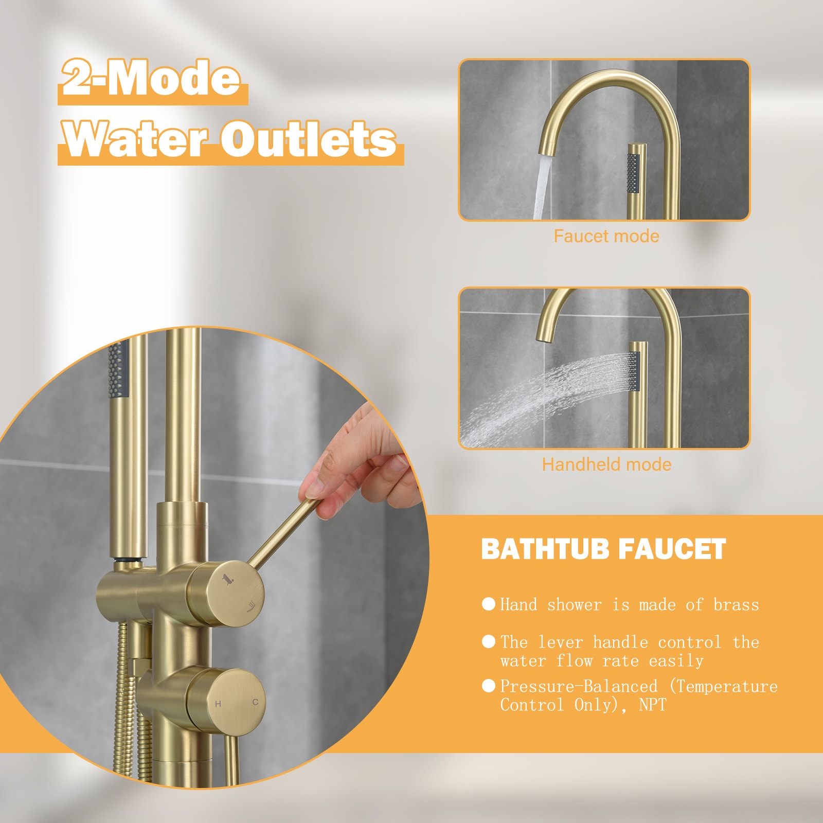 Flynama FLNK0853Q Roman-Tub-Faucets - View #4
