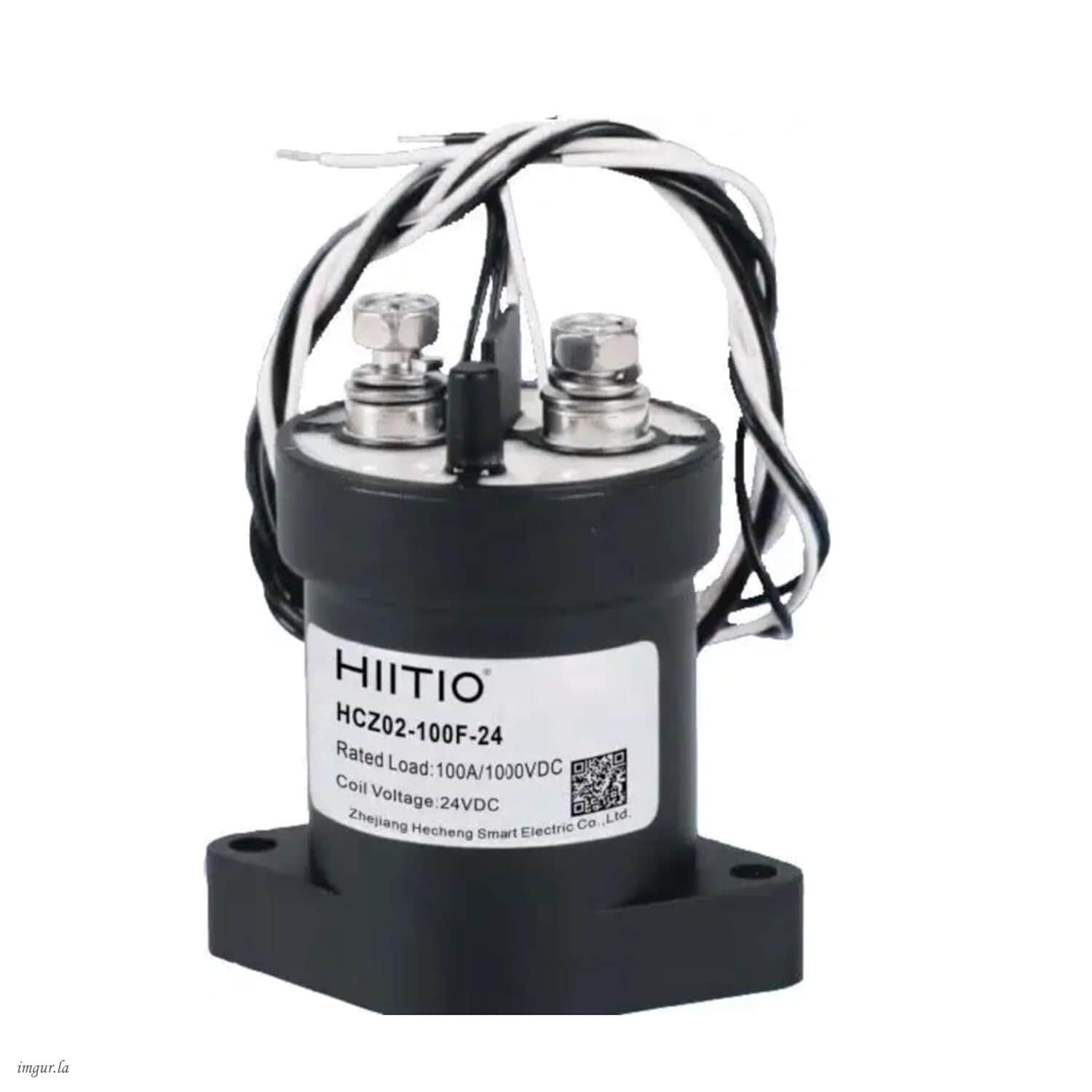 HIITIO 100Amp 1000VDC High Power DC Contactor UL and RoHS Certified SPST-NO Sealed Relay 24-Volt Coil for DC Power Systems
