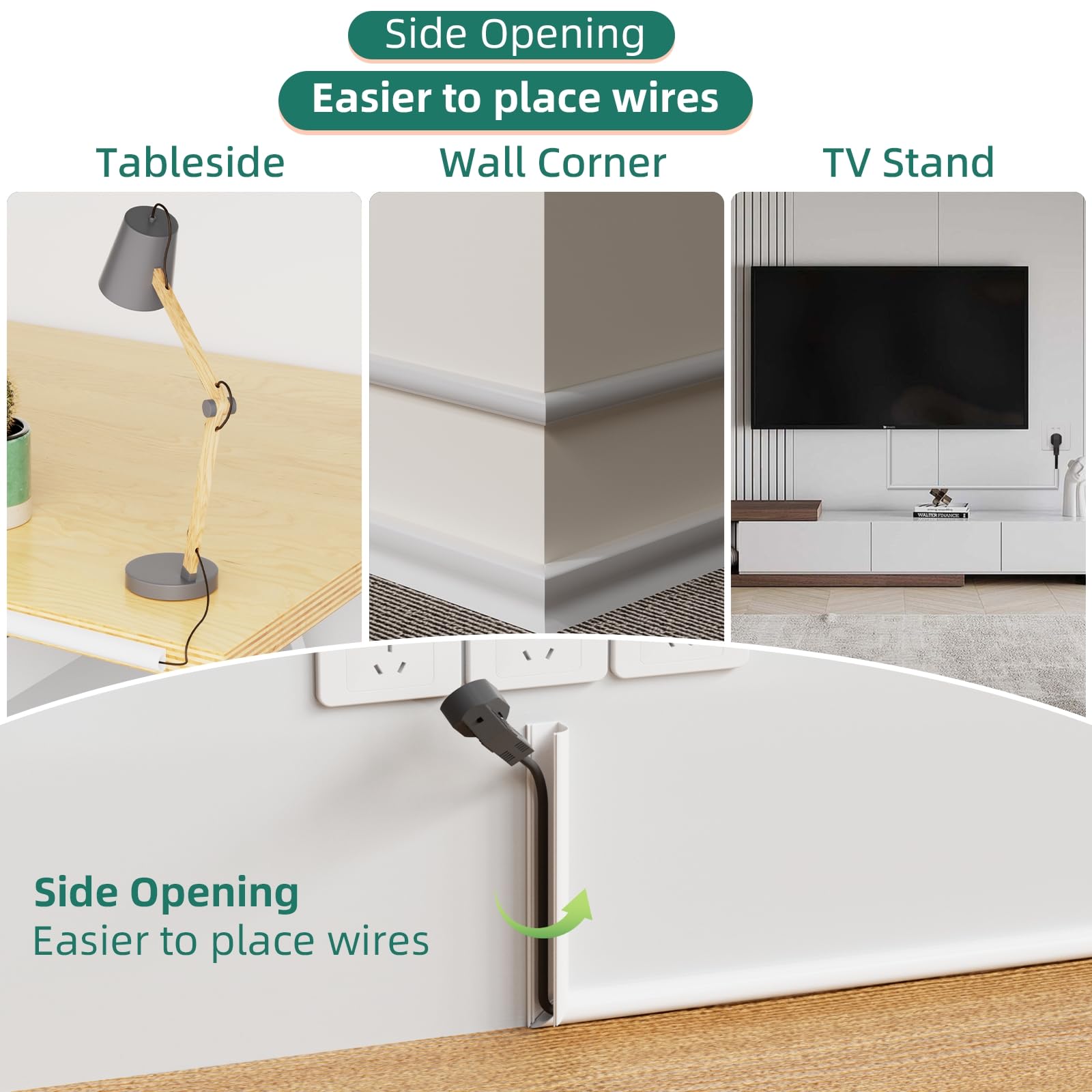 Etokfoks 39 Inch Wall Cable Concealer for 1 Cord Flexible Silicone ...