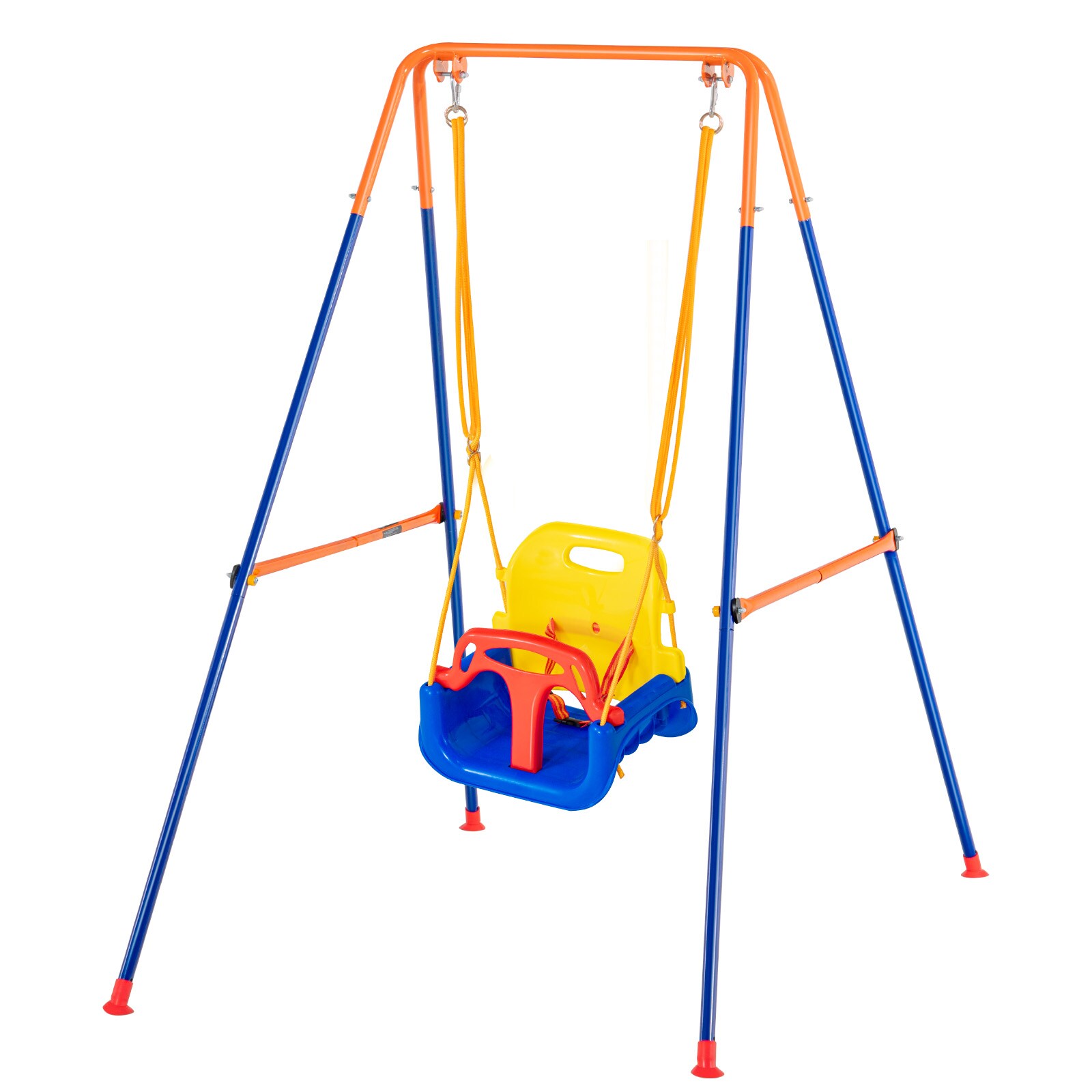 Huluwat 3 in 1 Foldable Toddler Swing Set with 4 Sandbags for Backyard