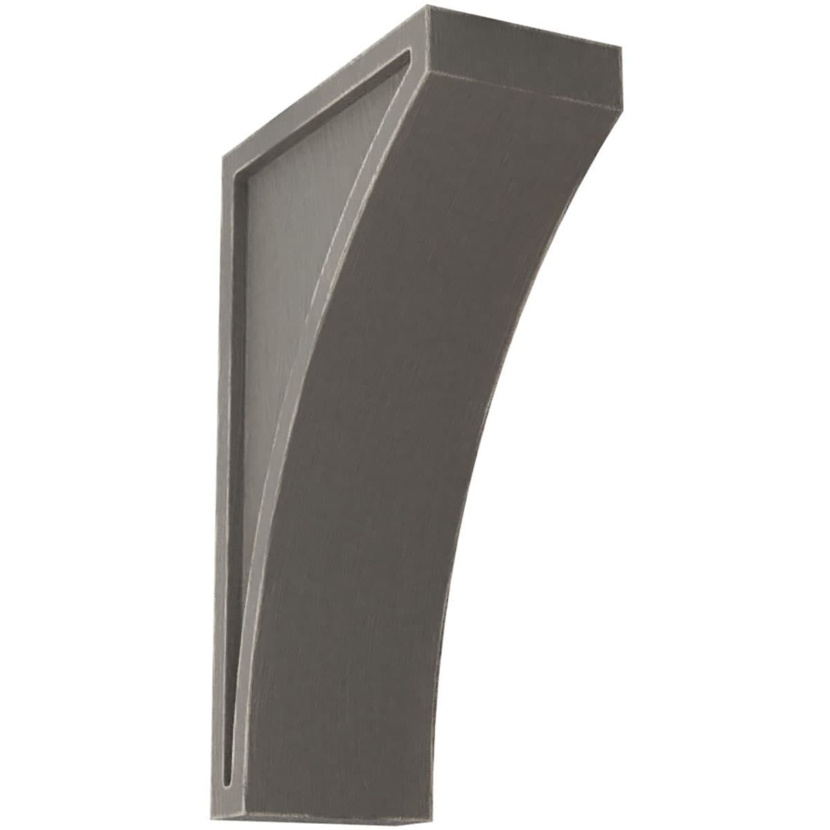 Ekena Millwork CORWD03X06X10LWGY 3-in x 6.5-in x 10-in Vintage Decor Finished Rubberwood Gray Wood Paintable/Stainable Corbel