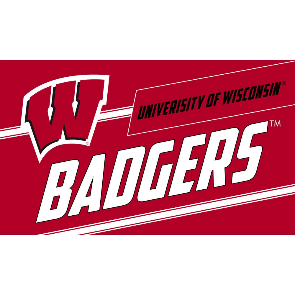 Team Sports America 2RMP984 Wisconsin Badgers 2-ft x 3-ft Multi Coir Rectangular Outdoor Decorative Sports Door Mat