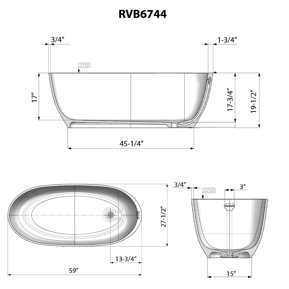 Ruvati RVB6744WH bathtubs - View #11
